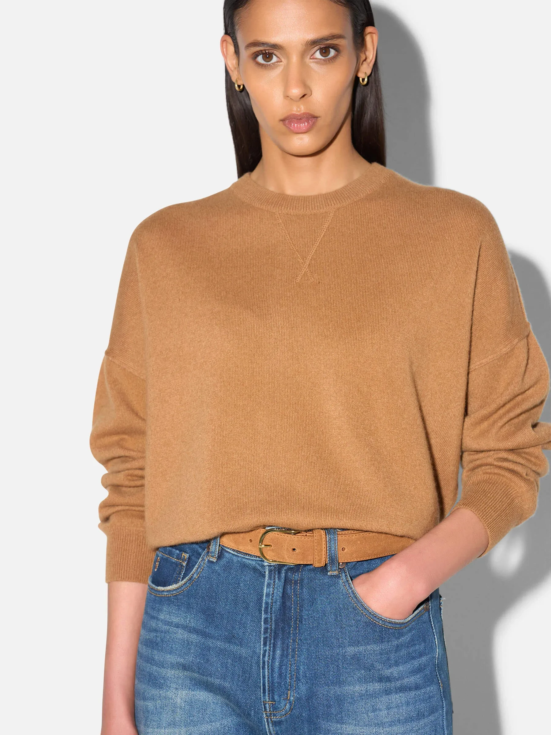 Cashmere Dames Trui Lewis Camel