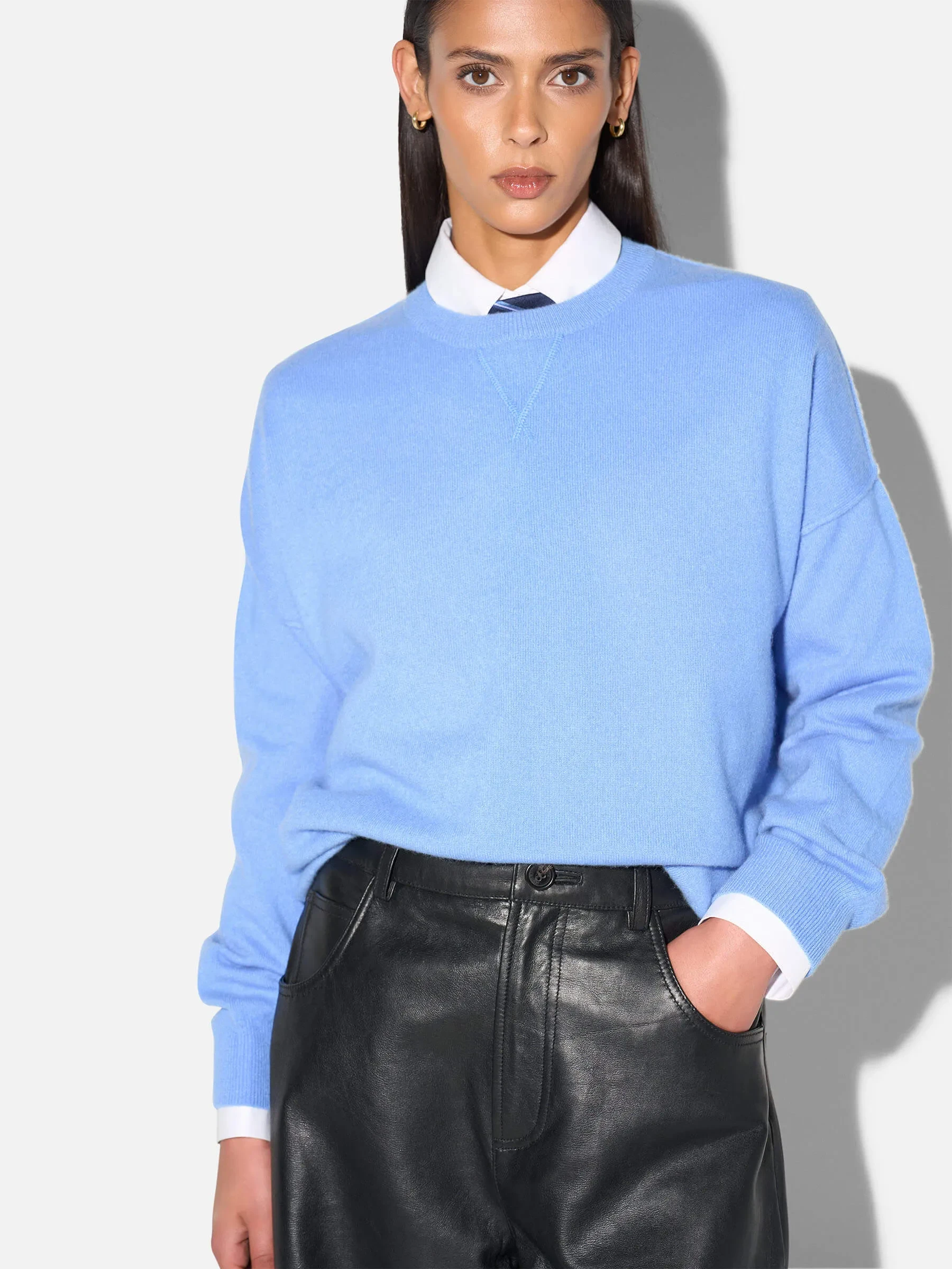 Cashmere Dames Trui Lewis Licht Blauw