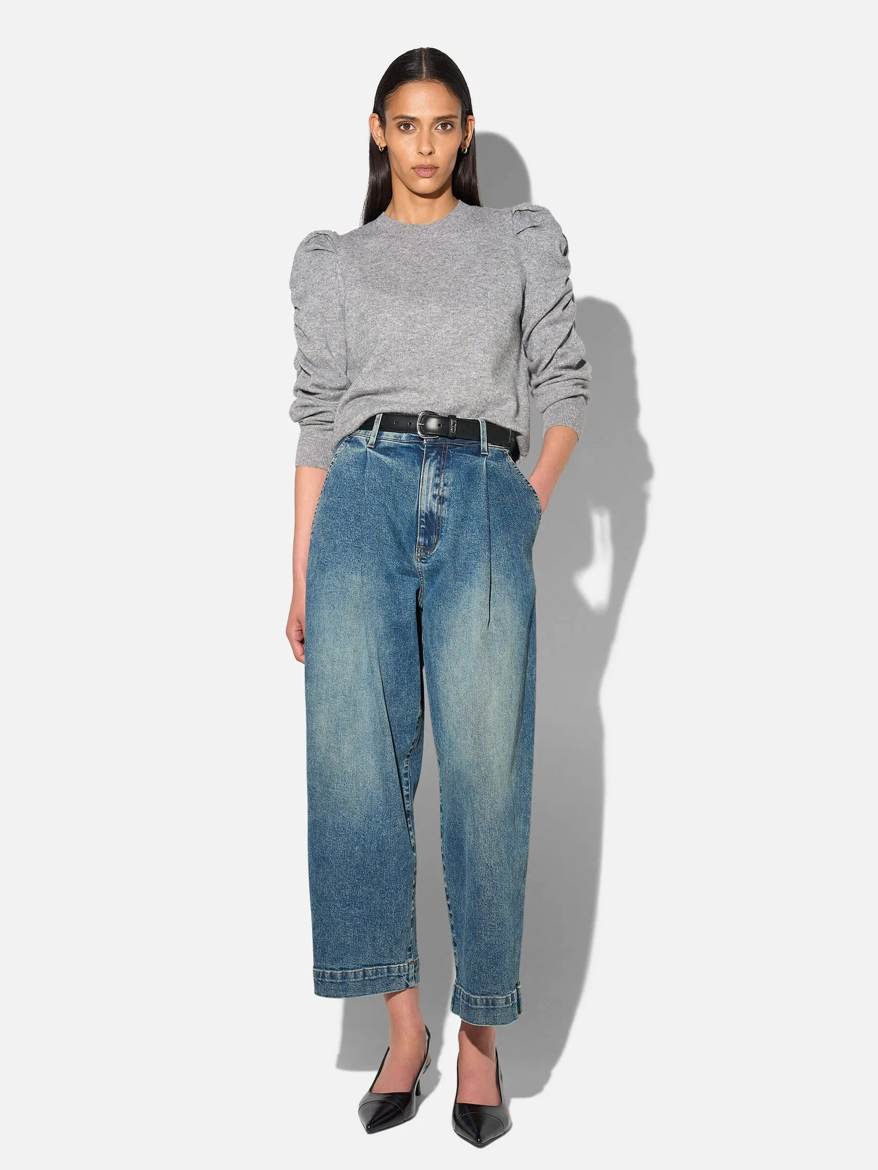 Cashmere Dames Trui Pofmouw Mave Grijs