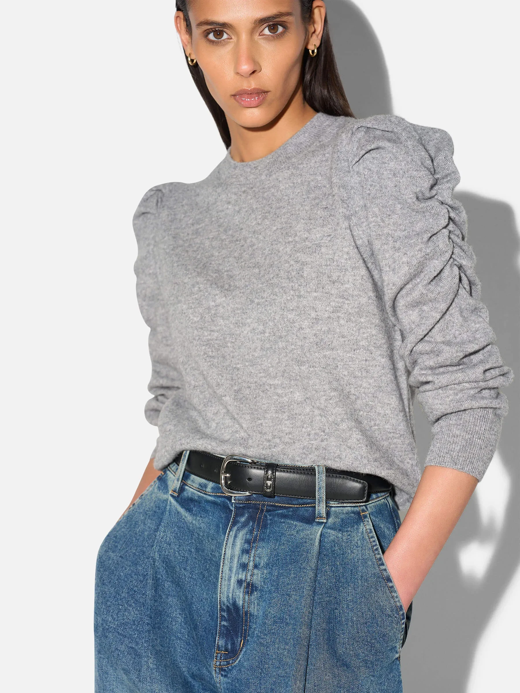 Cashmere Dames Trui Pofmouw Mave Grijs