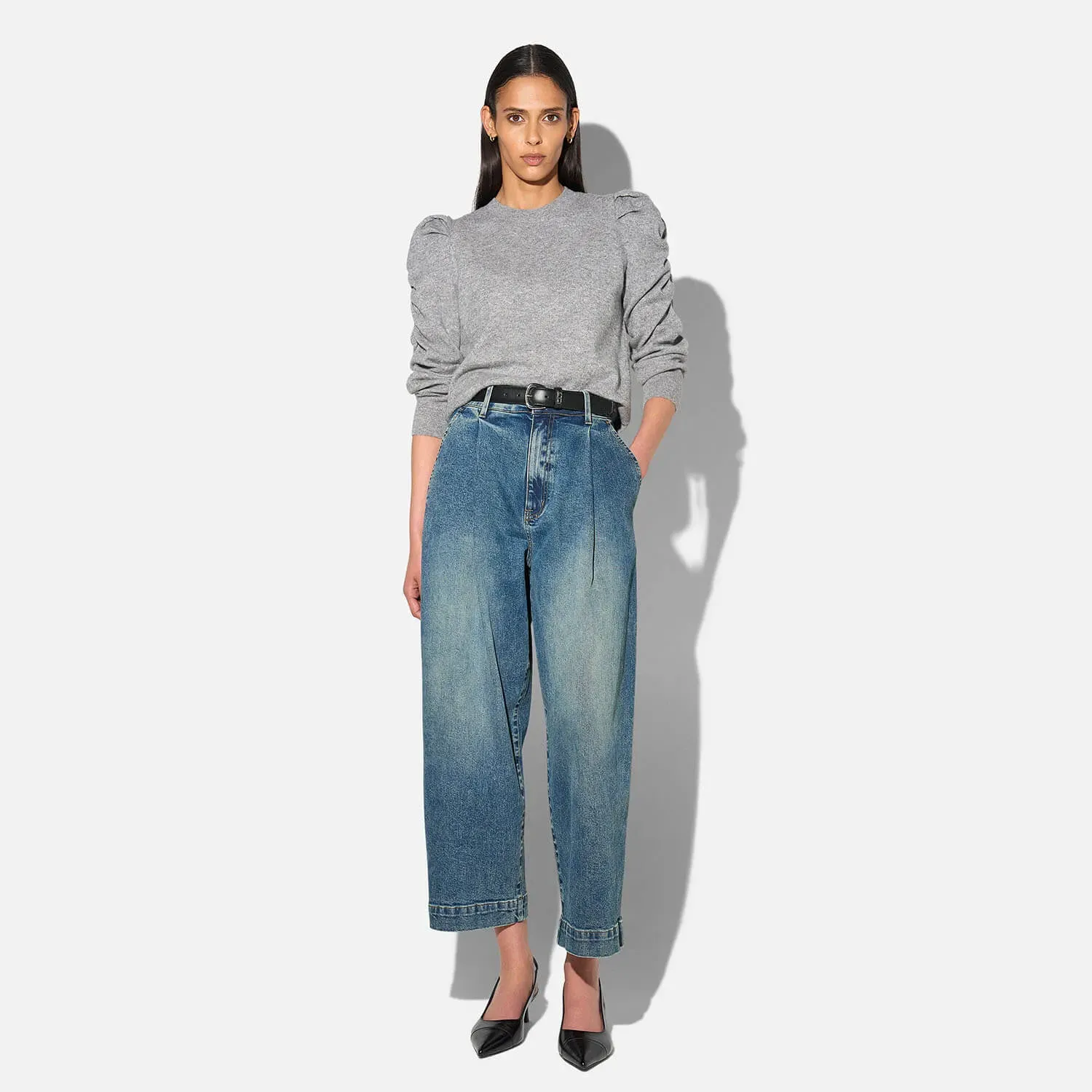 Cashmere Dames Trui Pofmouw Mave Grijs