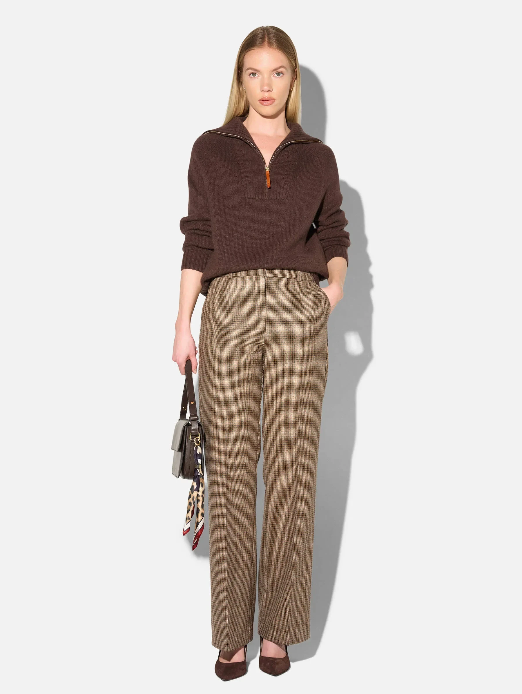 Cashmere Dames Trui Rits Yonas Bruin