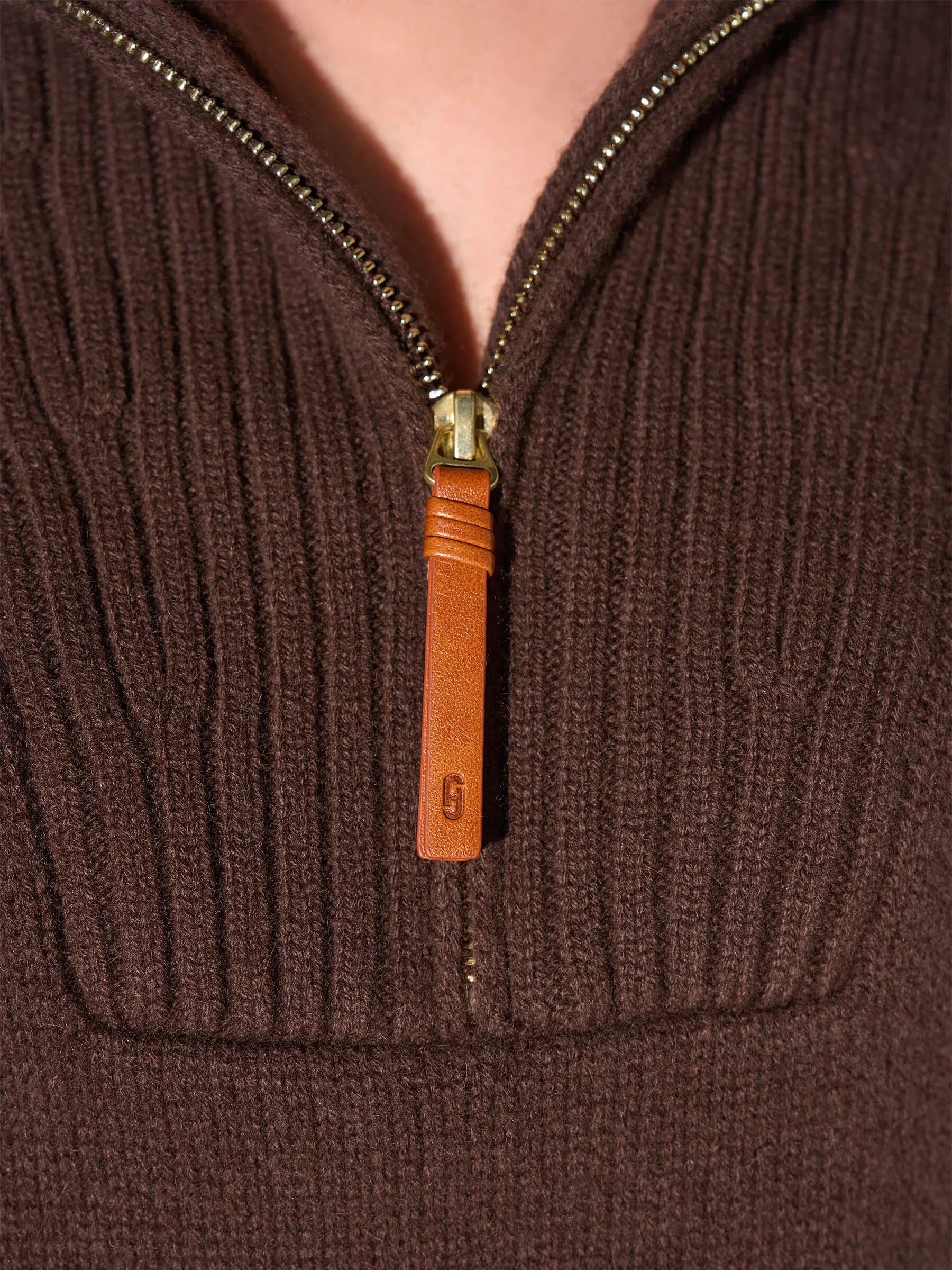 Cashmere Dames Trui Rits Yonas Bruin