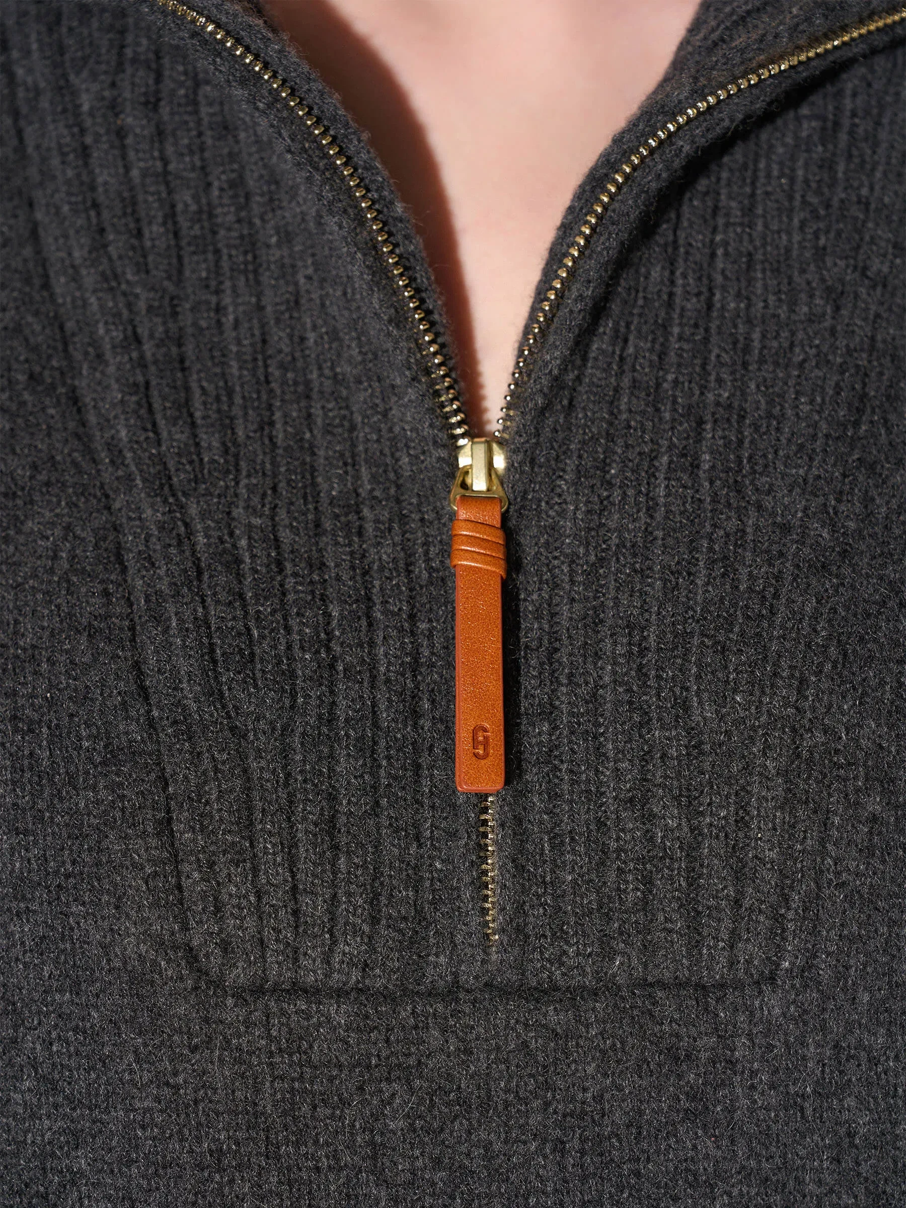 Cashmere Dames Trui Grijs Rits Yonas