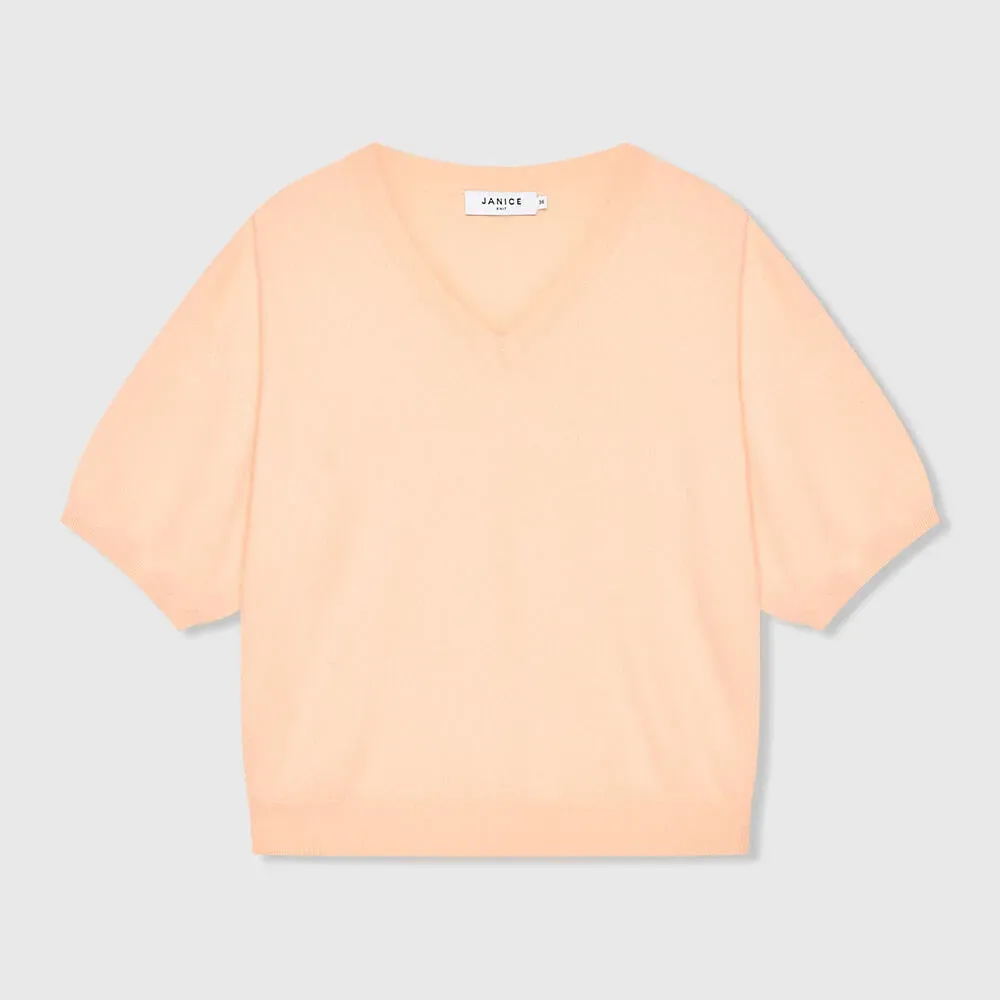 Cashmere Dames Trui V Hals Romeo Peach