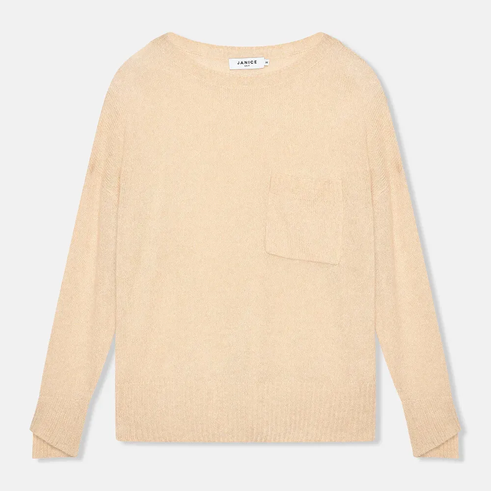 Cashmere Dames Trui Wijde Hals Dayton Beige