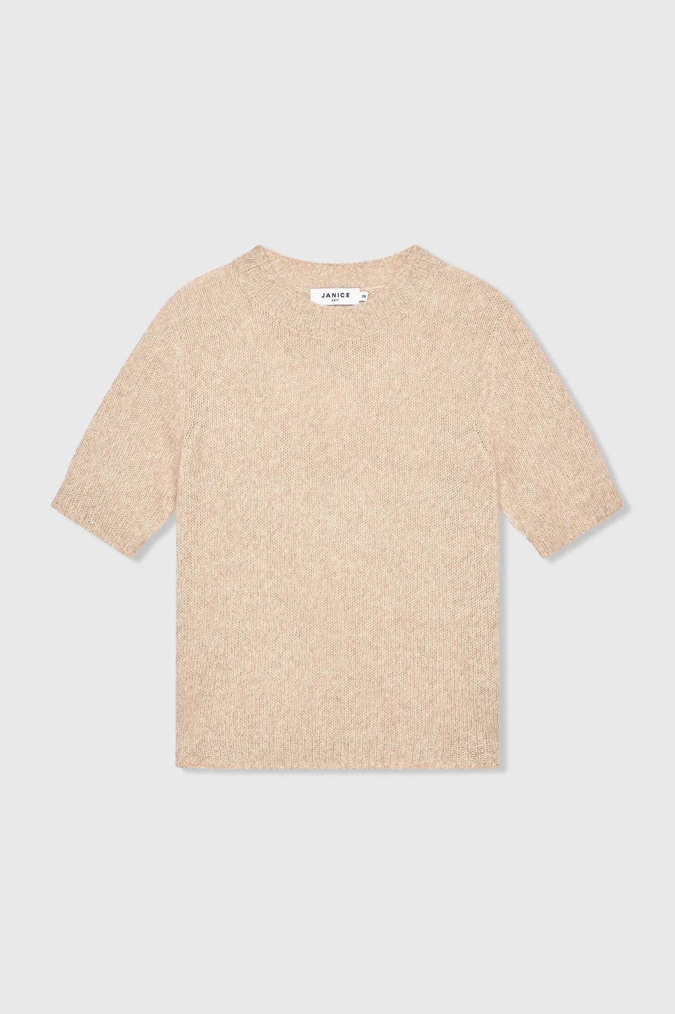 Cashmere Dames Truitje Korte Mouw Beige Eloi