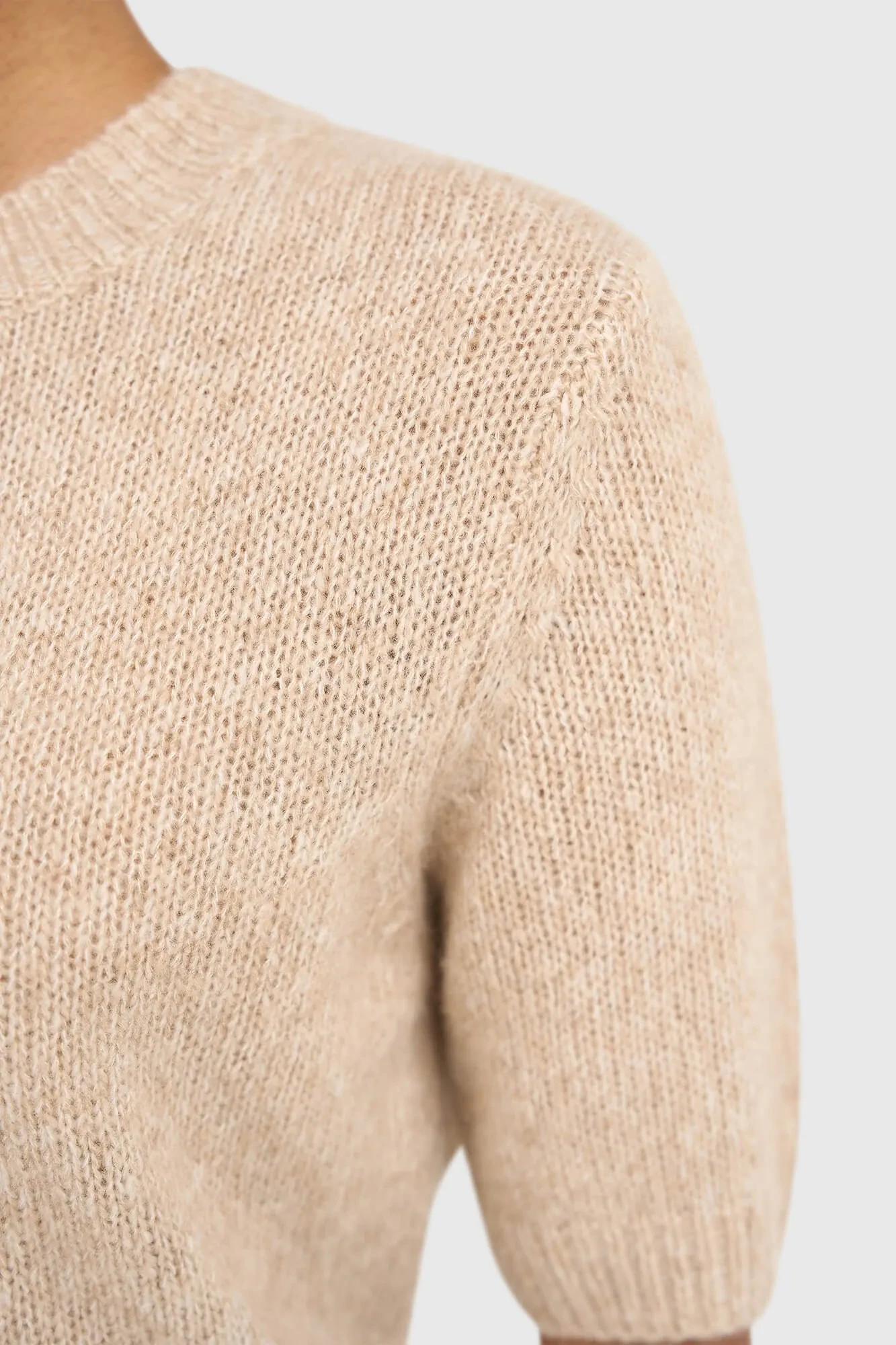 Cashmere Dames Truitje Korte Mouw Beige Eloi