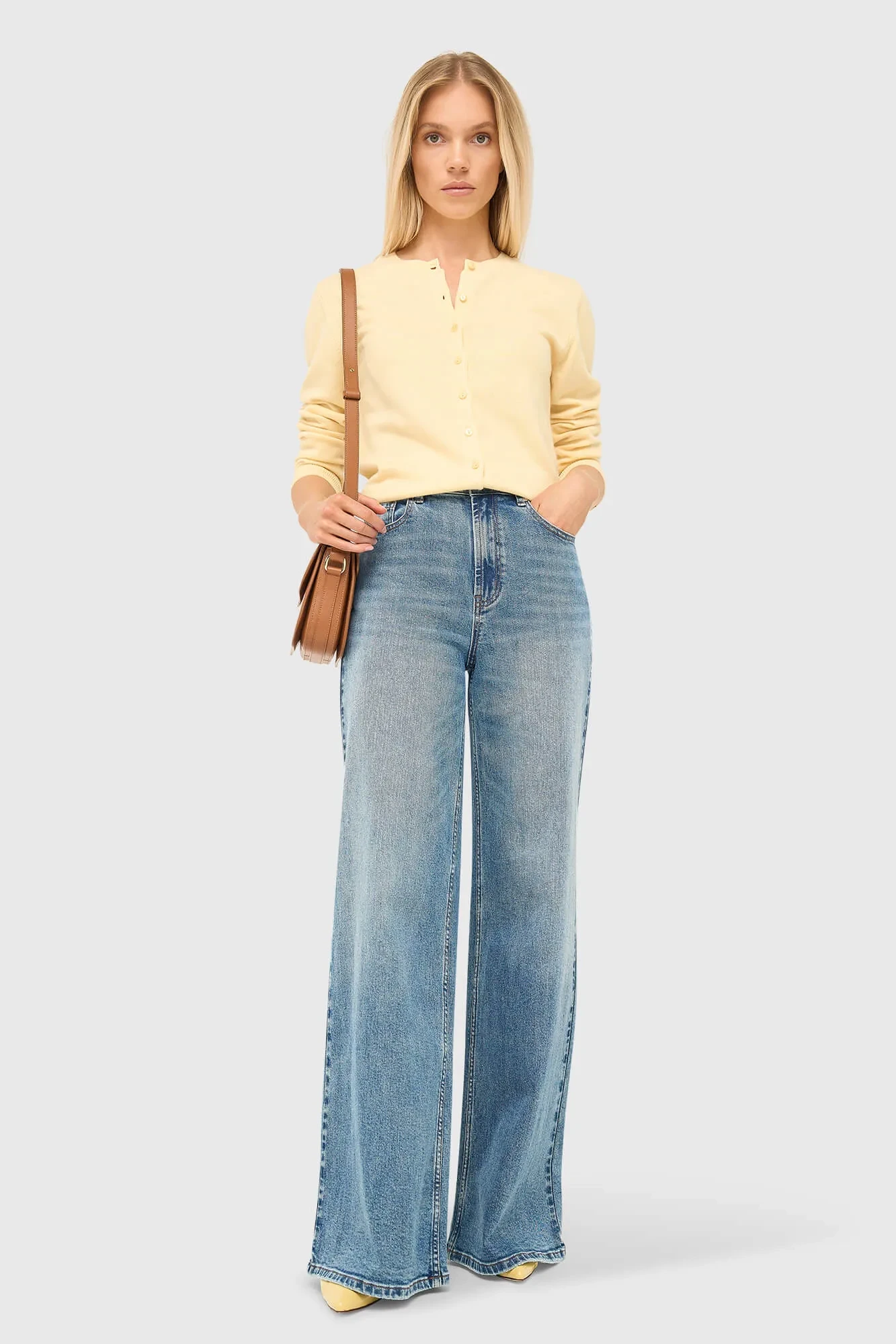 Cashmere Dames Vest Geel Lucas
