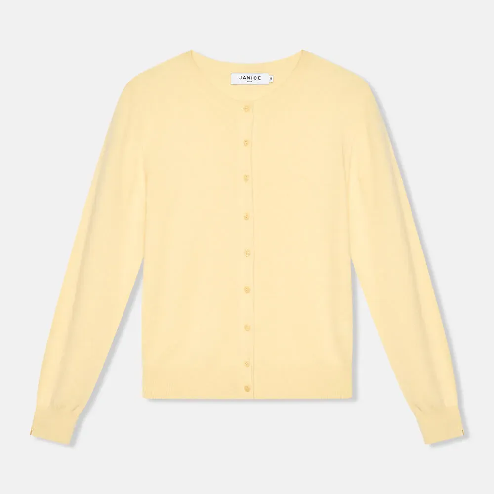 Cashmere Dames Vest Geel Lucas
