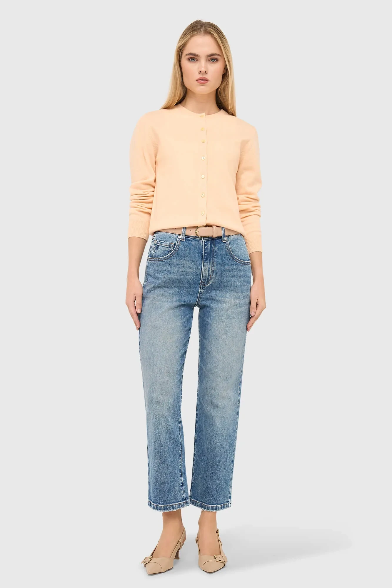 Cashmere Dames Vest Peach Lucas