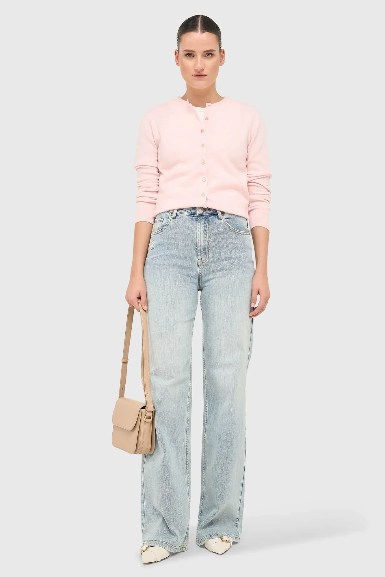 Cashmere Dames Vest Roze Lucas