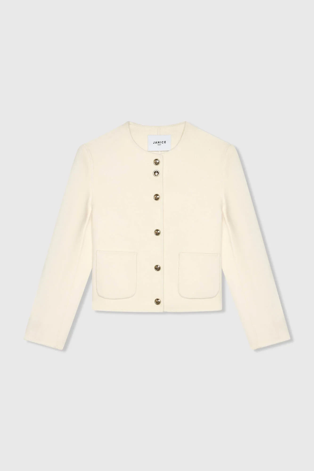 Cashmere Jas Dames Kort Vince Double Face Off White