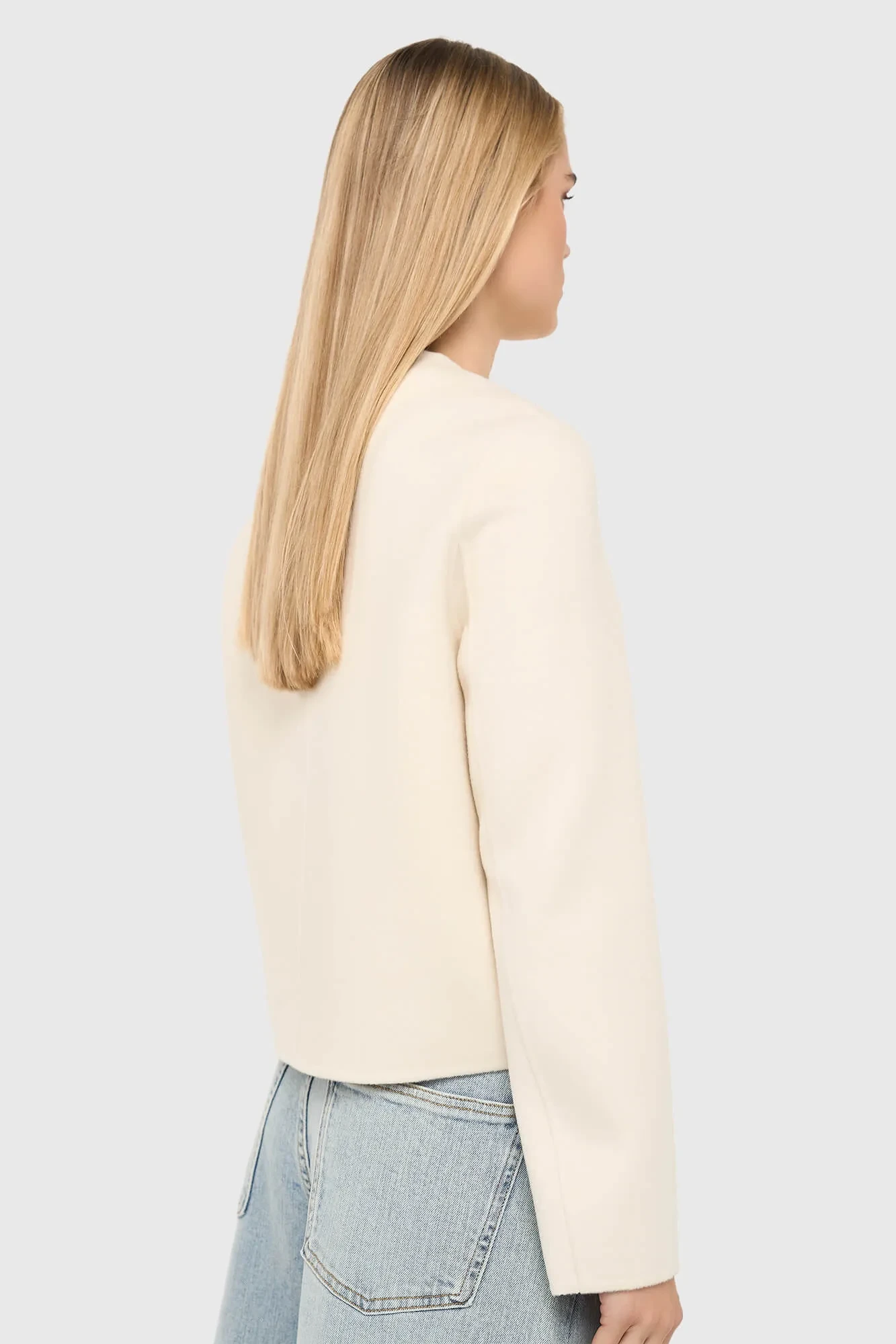 Cashmere Jas Dames Kort Vince Double Face Off White
