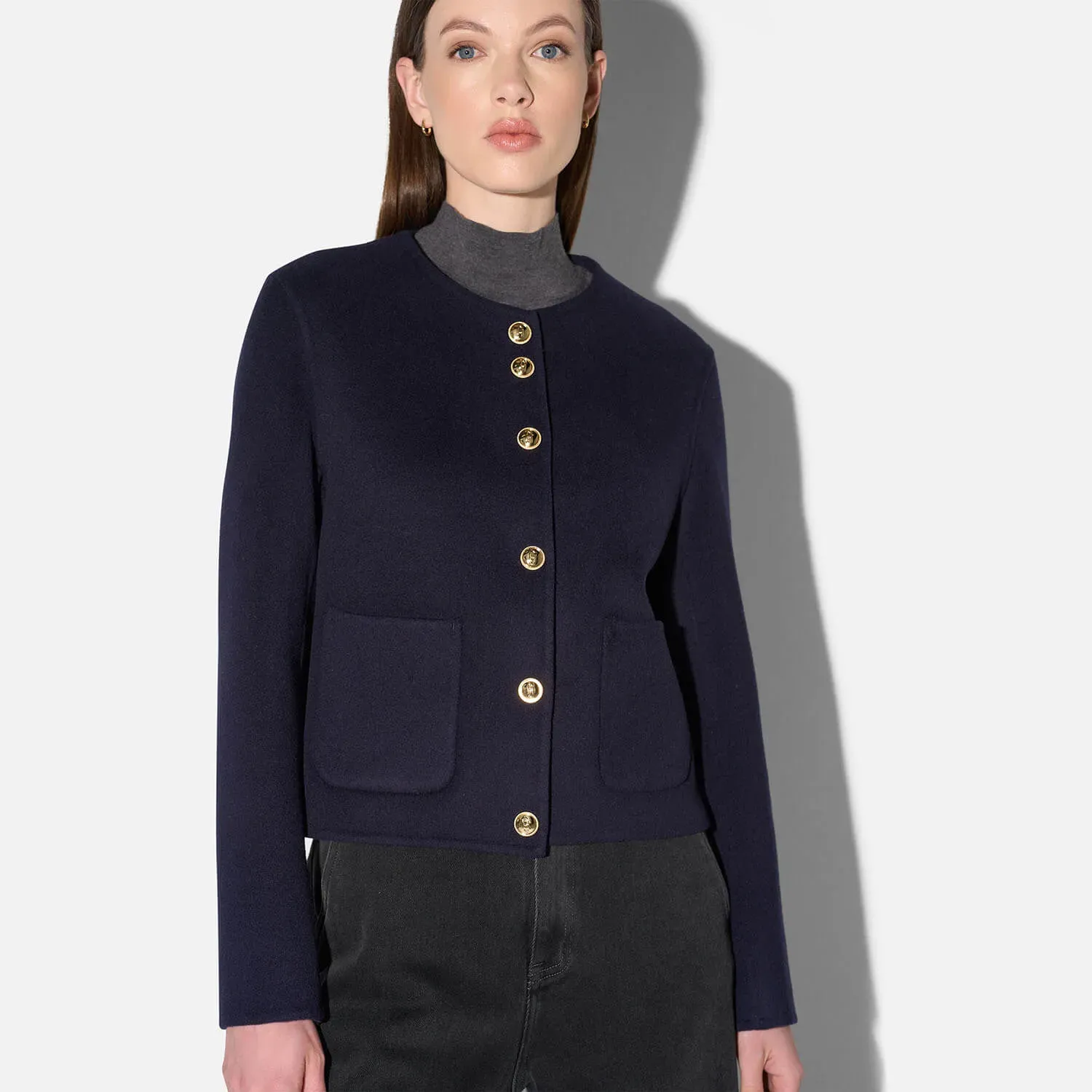 Cashmere Jack Dames Kort Vince Double Faced Blauw