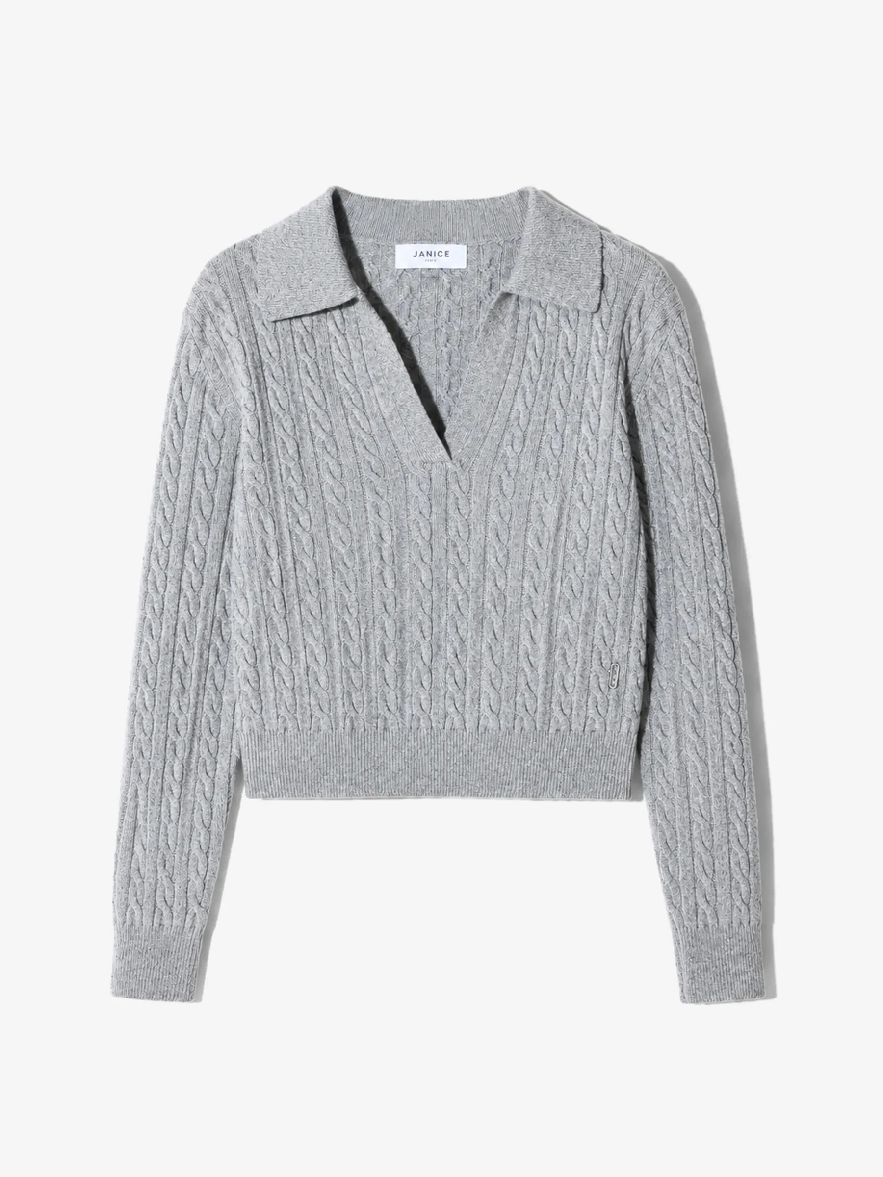 Cashmere Kabel Trui Dames Pierre Grijs