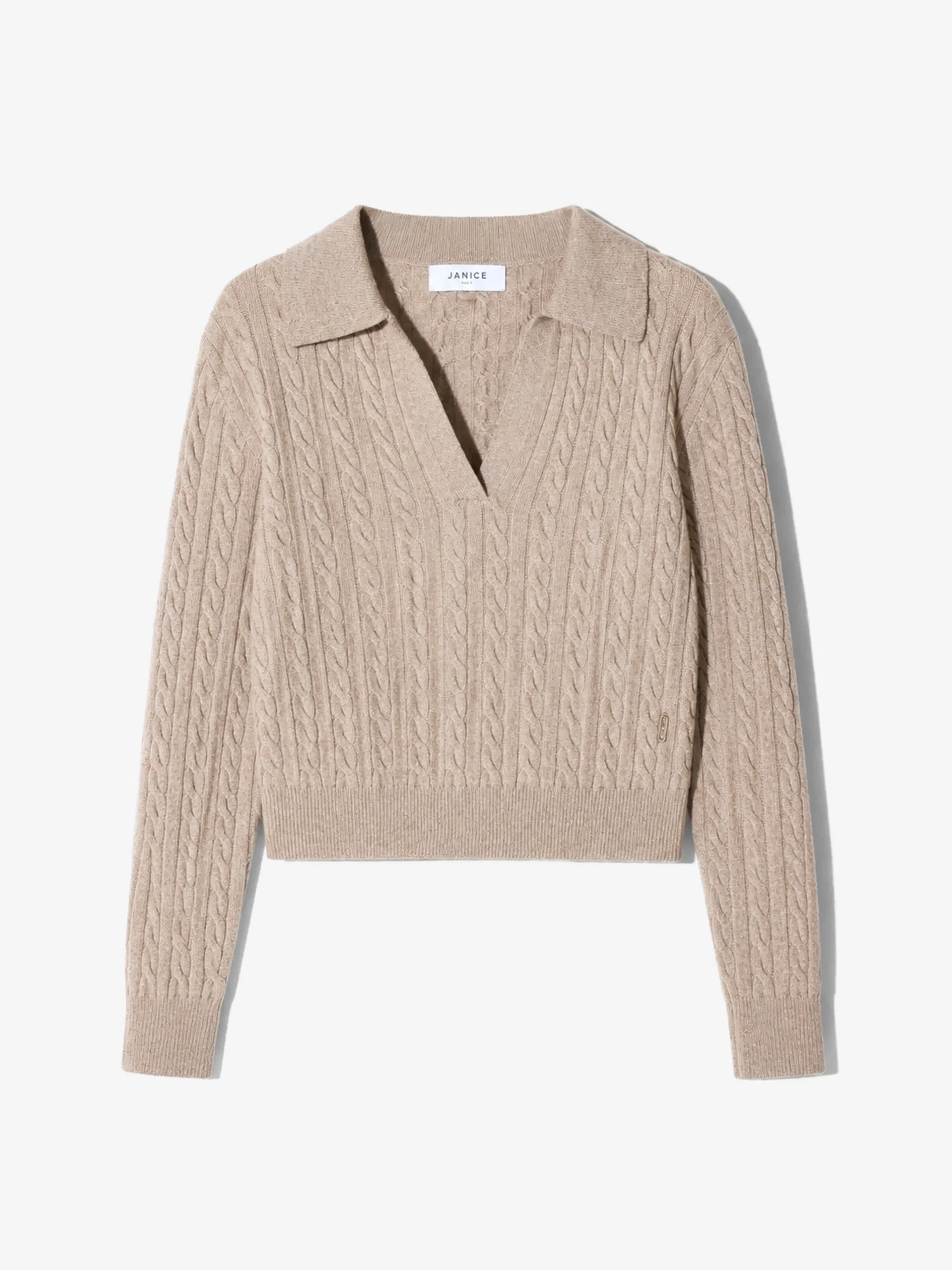 Cashmere Kabel Trui Dames Pierre Taupe