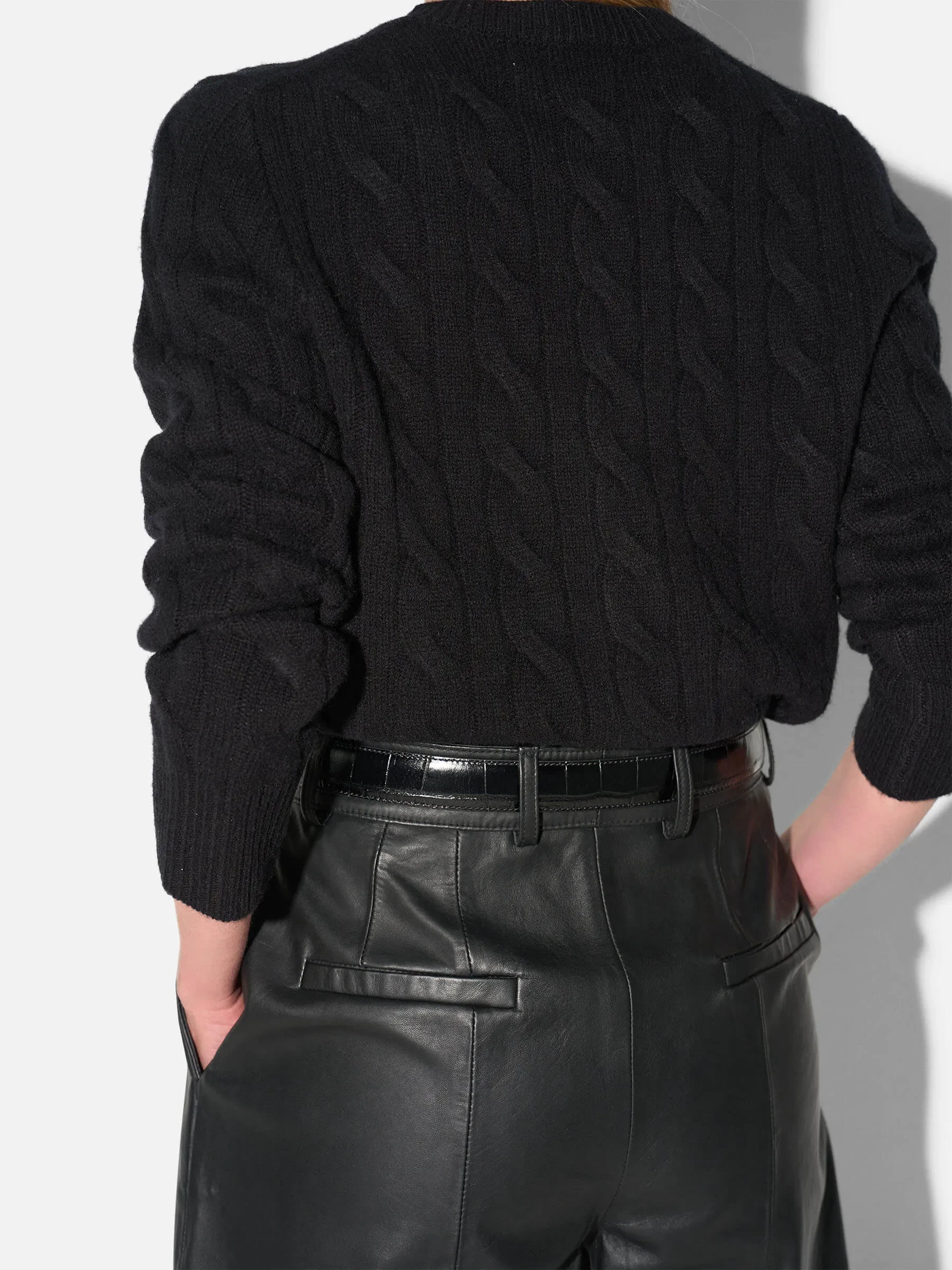 Cashmere Kabel Vest Dames Claude Zwart
