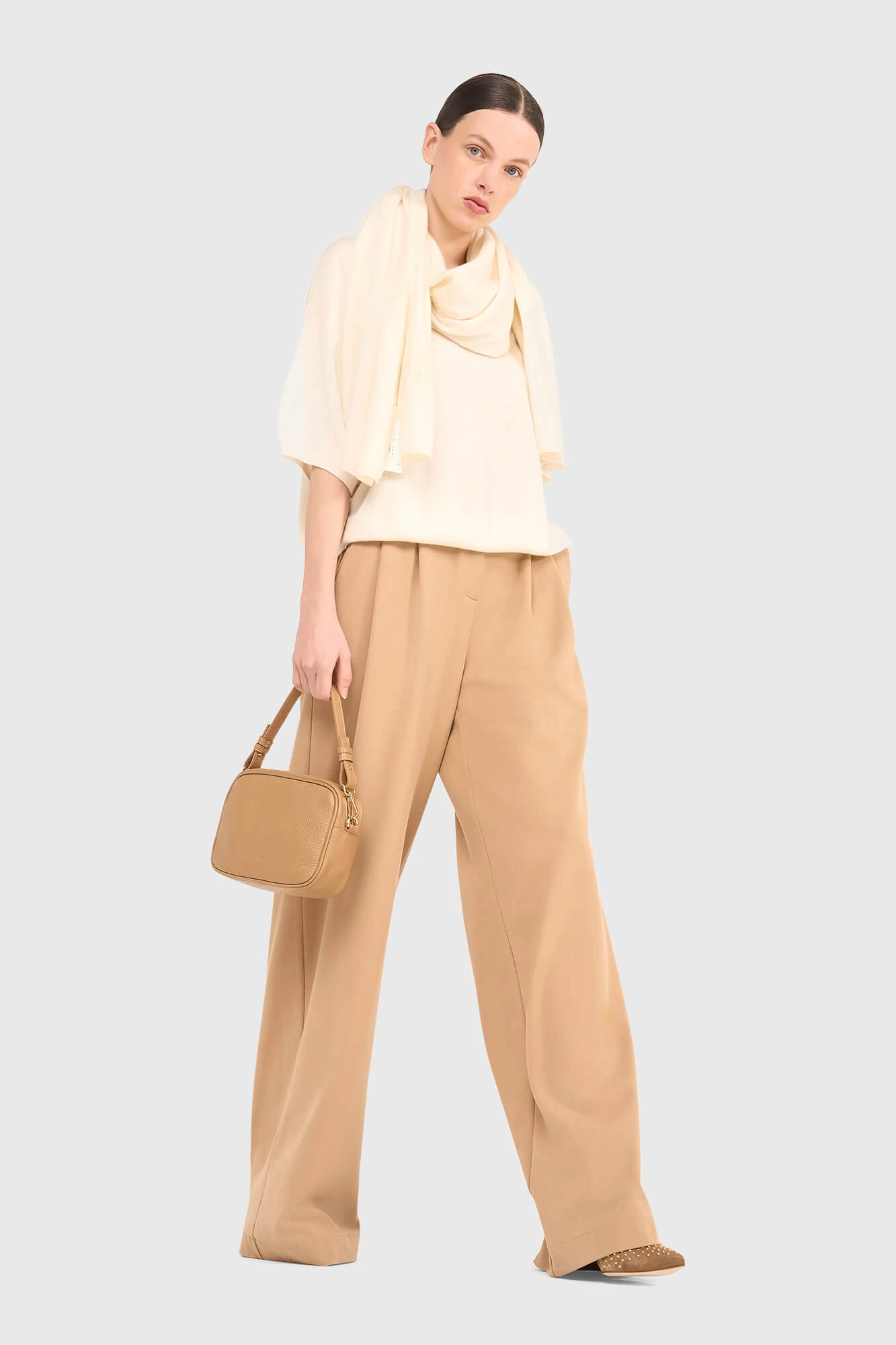 Cashmere Trui Dames Korte Mouw Romeo Off White