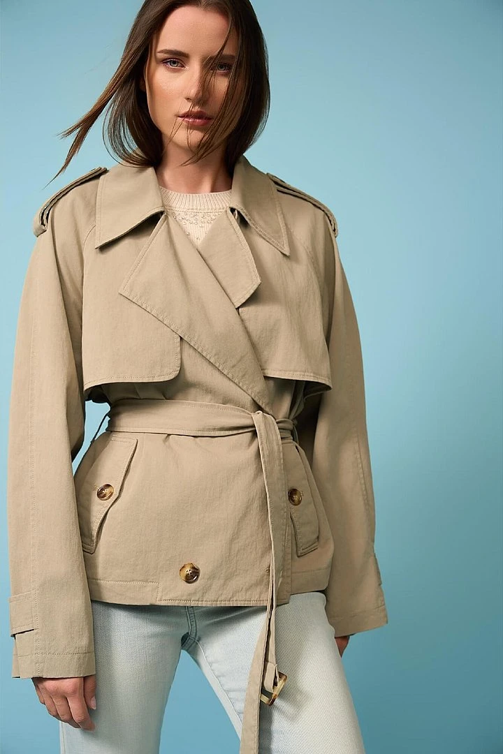 Groene Korte Trenchcoat Cayden