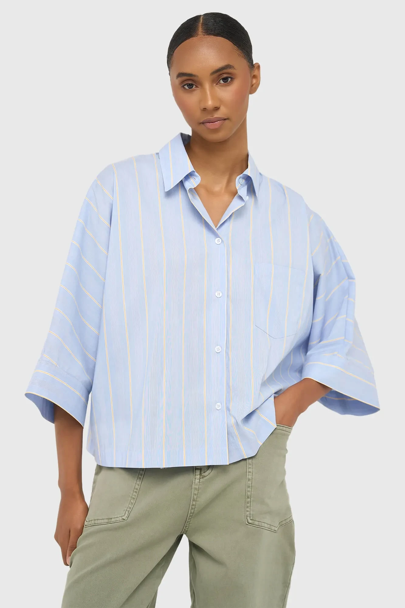 Dames Blouse Gestreept Blauw Carl
