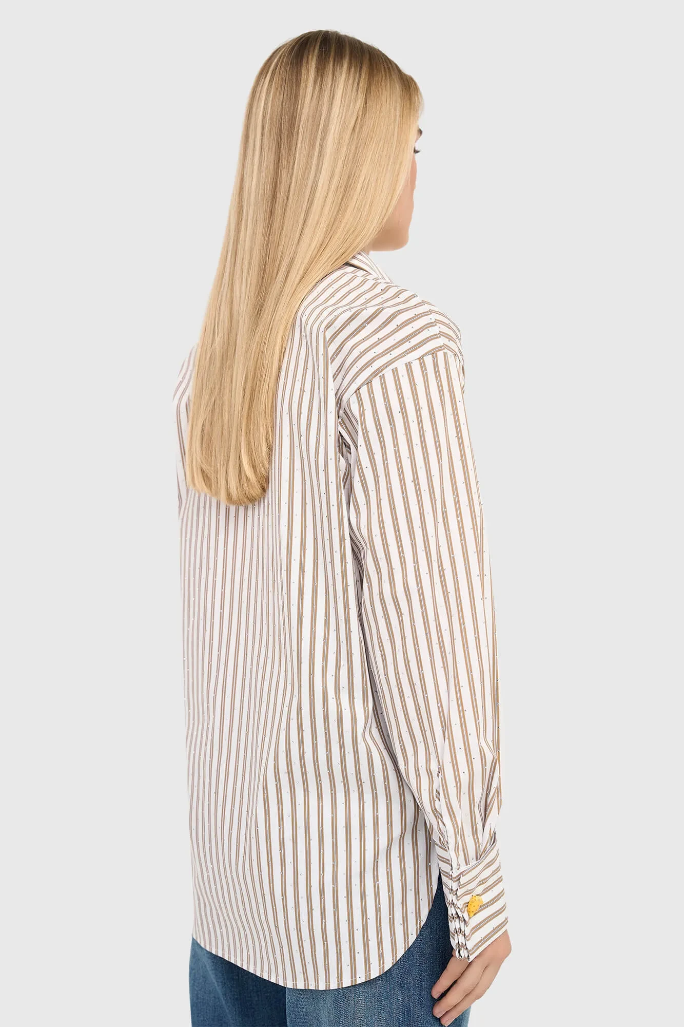 Dames Blouse Gestreept Bruin Ilan