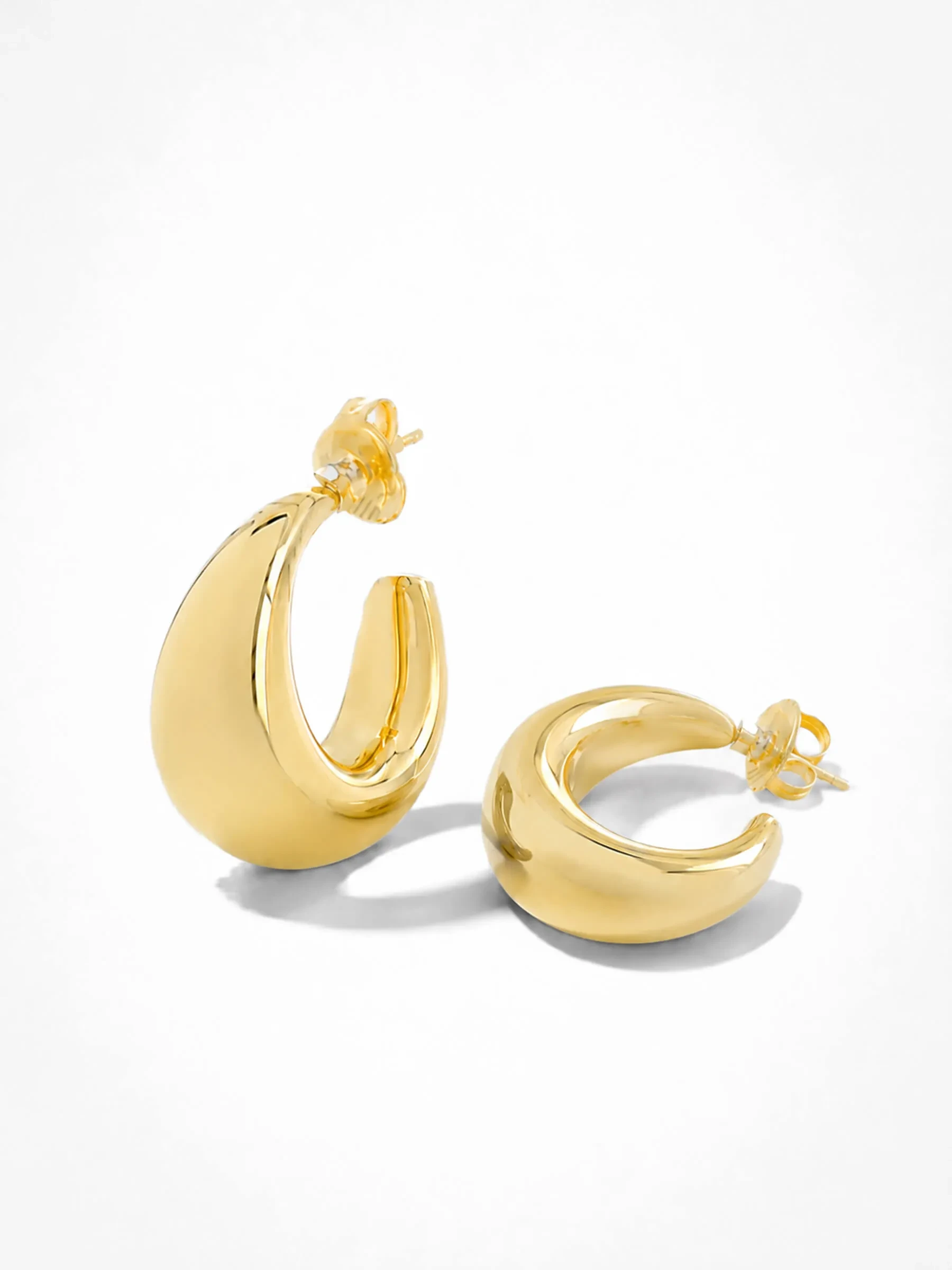 Gouden Oorbellen Creolen Chunky Drops Fargo Large