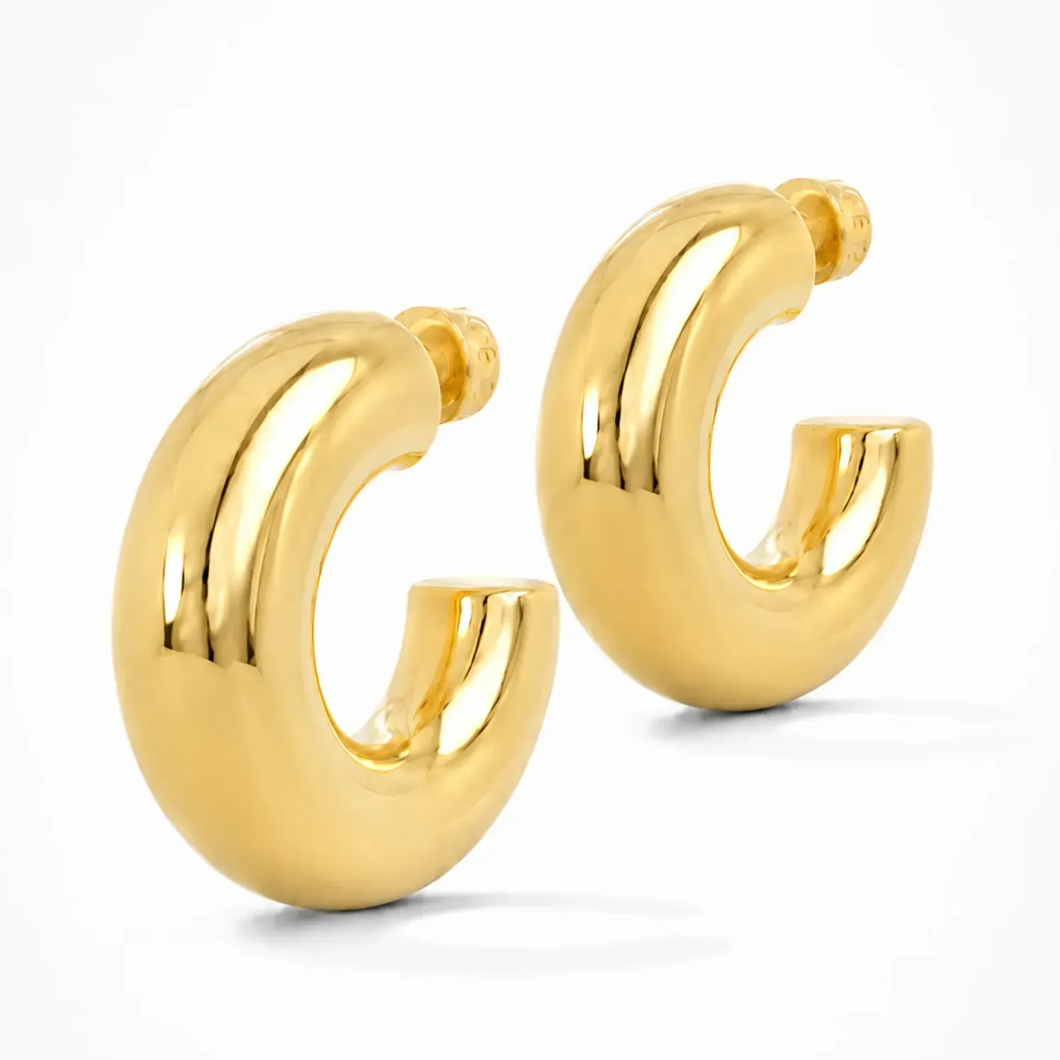 Gouden Oorbellen Creolen Chunky Hoops Hudson Large