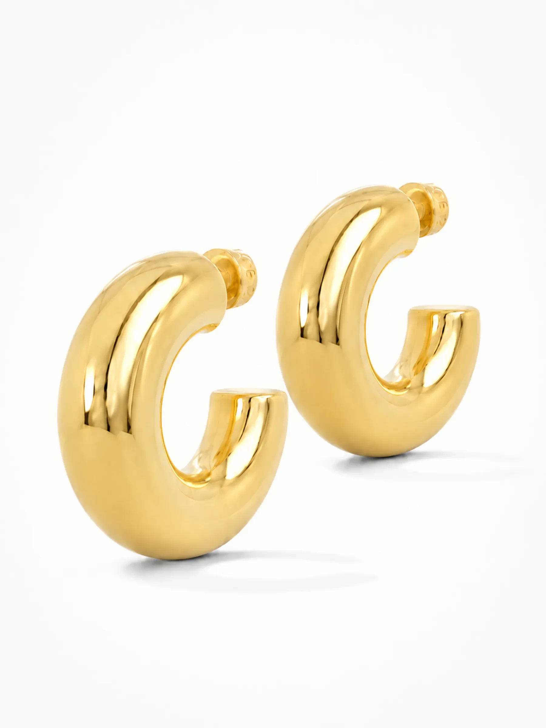 Gouden Oorbellen Creolen Chunky Hoops Hudson Large