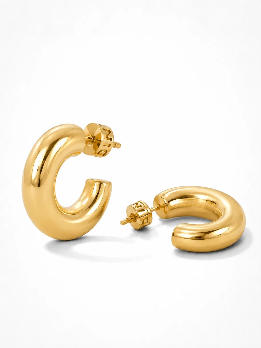 Gouden Oorbellen Creolen Chunky Hoops Hudson Large