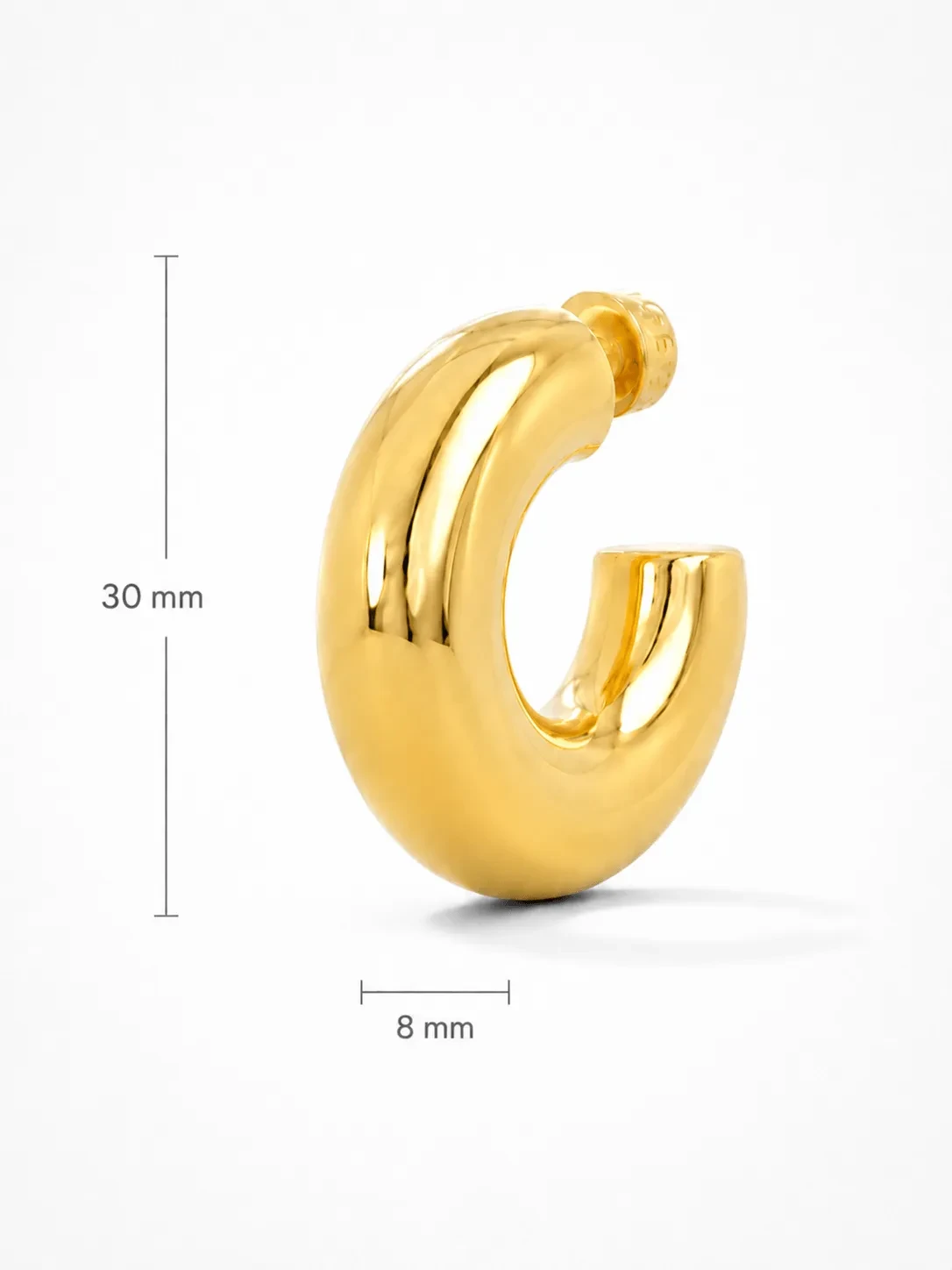 Gouden Oorbellen Creolen Chunky Hoops Hudson Large