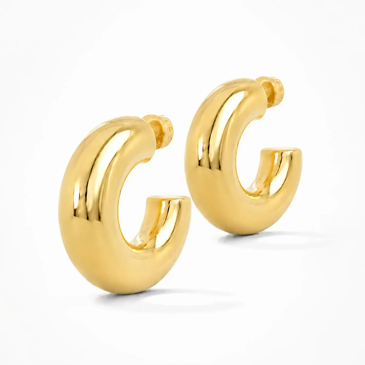 Gouden Oorbellen Creolen Chunky Hoops Hudson Medium