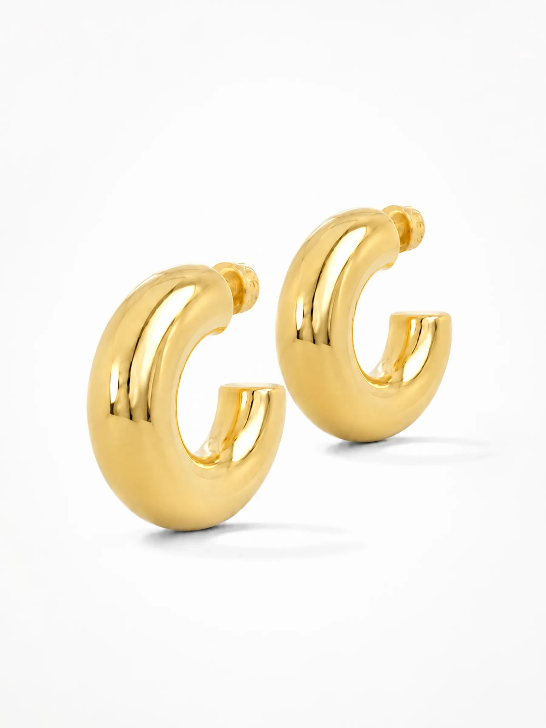 Gouden Oorbellen Creolen Chunky Hoops Hudson Medium