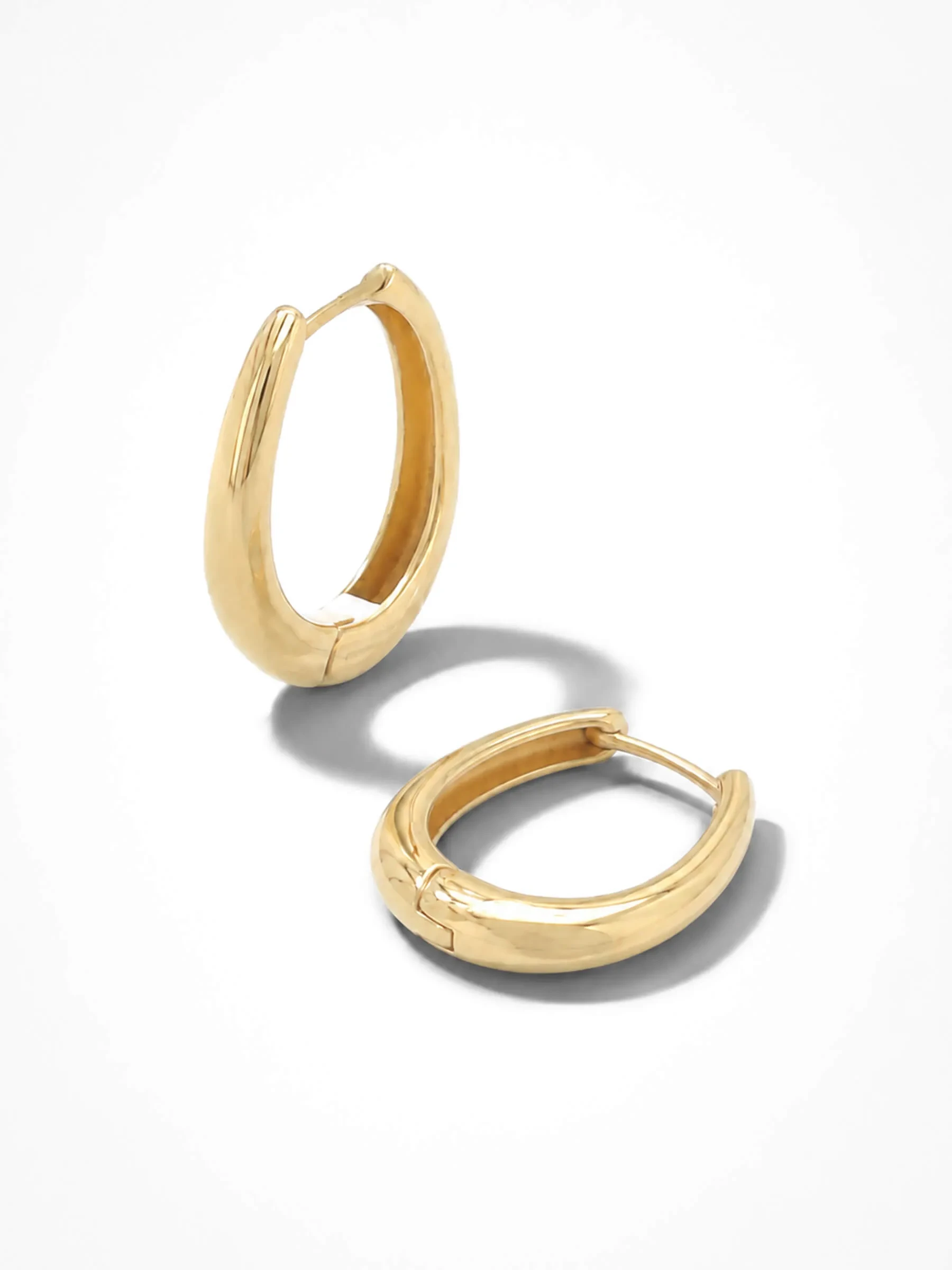Gouden Oorbellen Logan Oval Linked Hoop Creolen Large