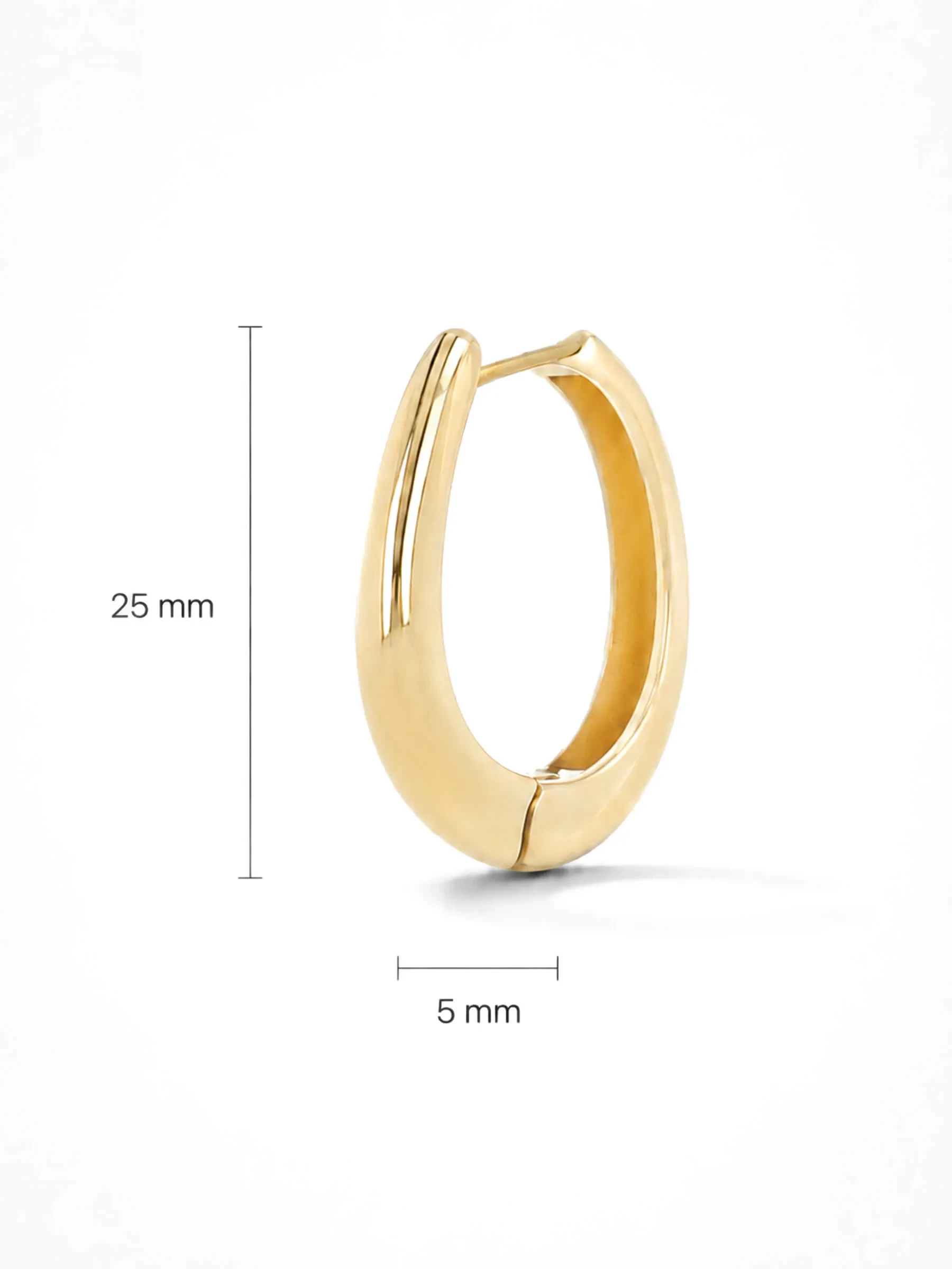 Gouden Oorbellen Logan Oval Linked Hoop Creolen Large
