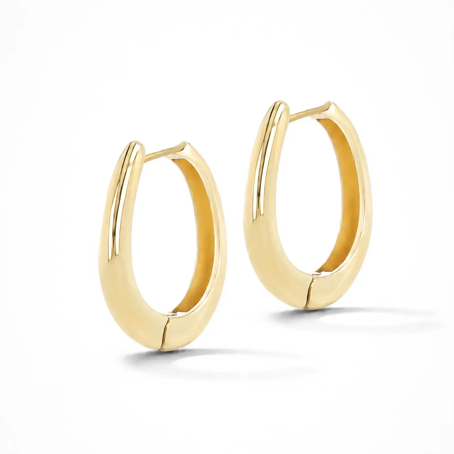 Gouden Oorbellen Logan Oval Linked Hoop Creolen Large