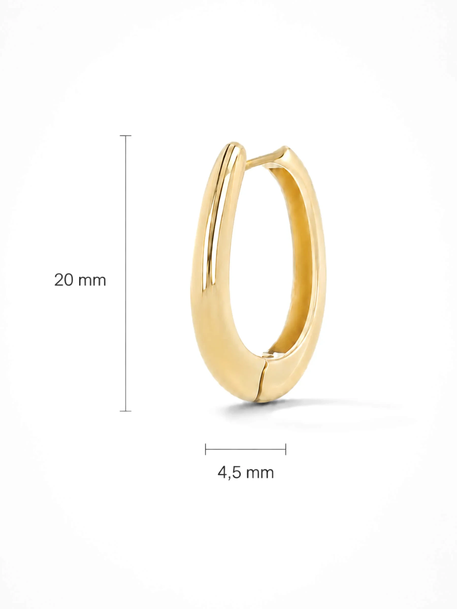 Gouden Oorbellen Oval Linked Hoop Creolen Logan Medium