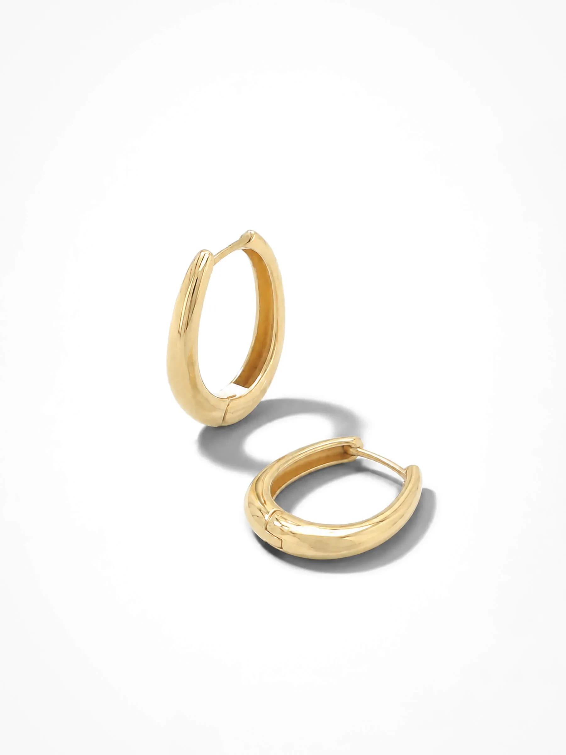 Gouden Oorbellen Oval Linked Hoop Creolen Logan Small