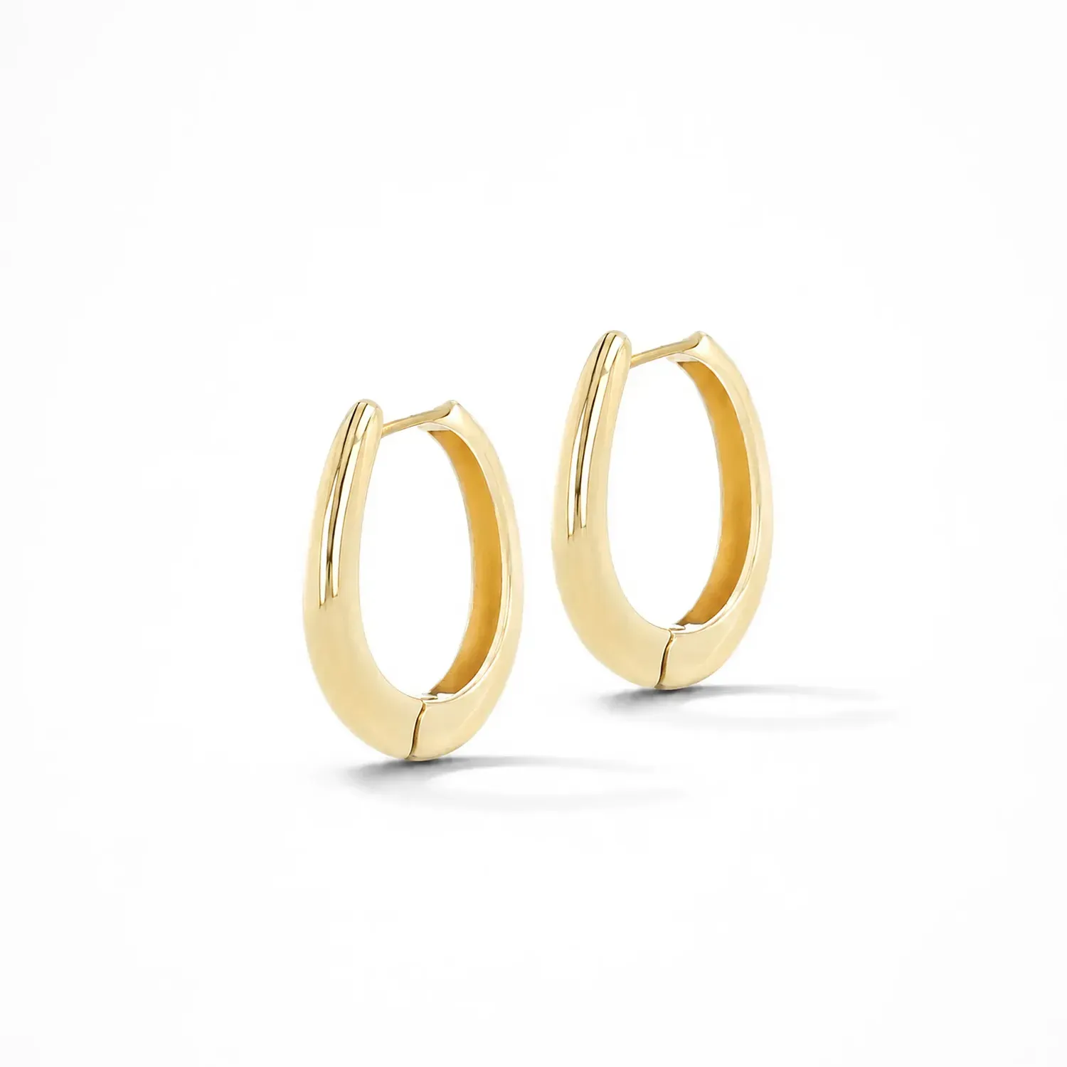 Gouden Oorbellen Oval Linked Hoop Creolen Logan Small