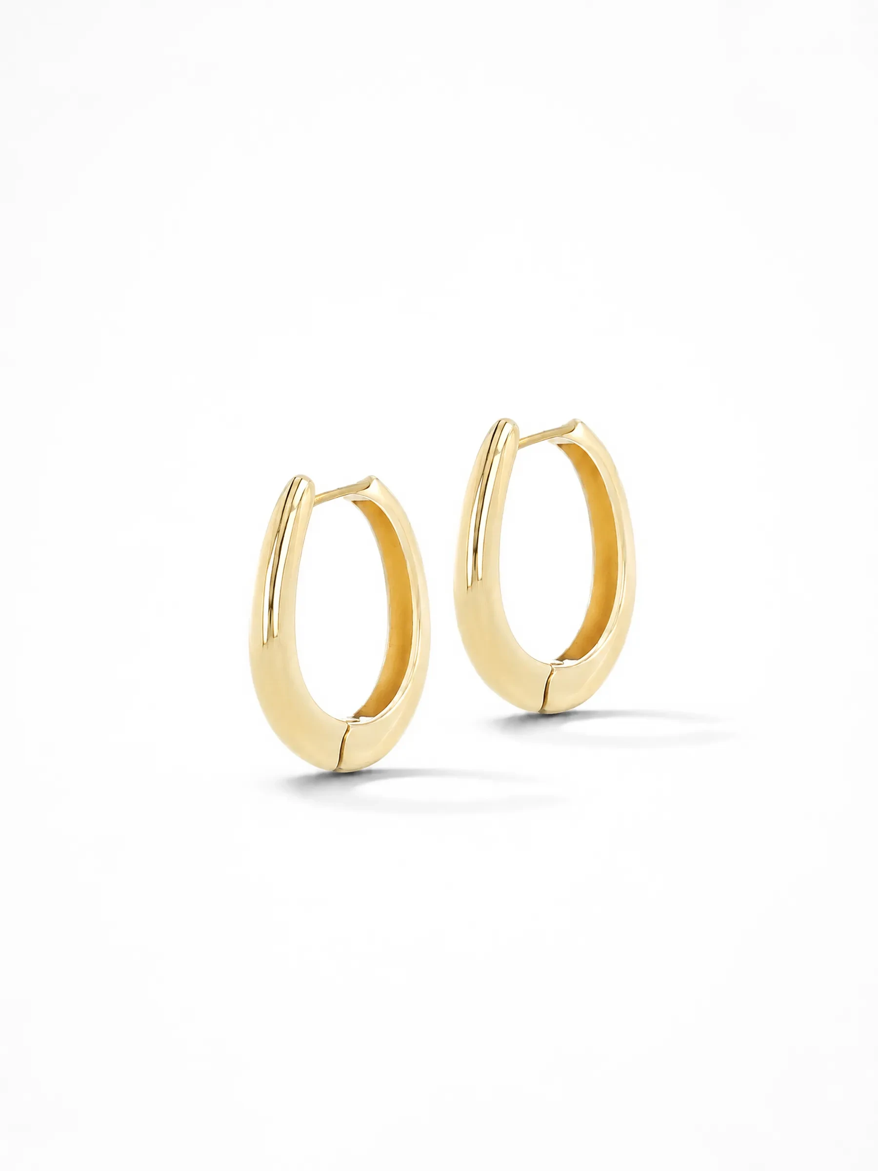 Gouden Oorbellen Oval Linked Hoop Creolen Logan Small