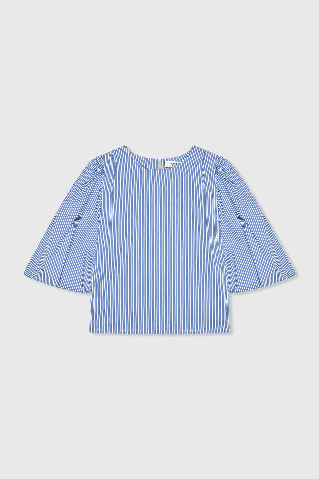 Dames Top Pof Mouw Streepjes Elian Blauw