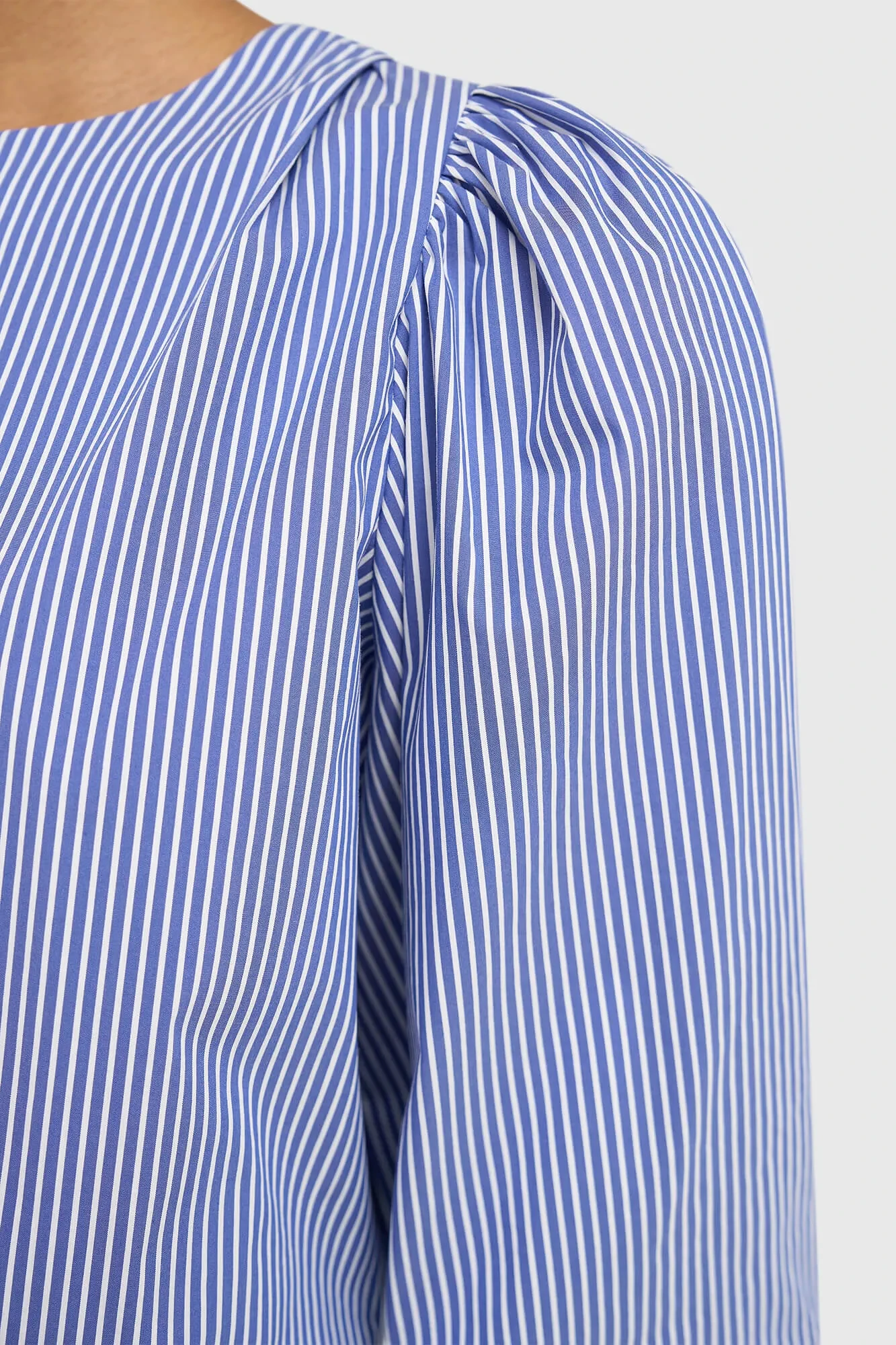 Dames Top Pof Mouw Streepjes Elian Blauw