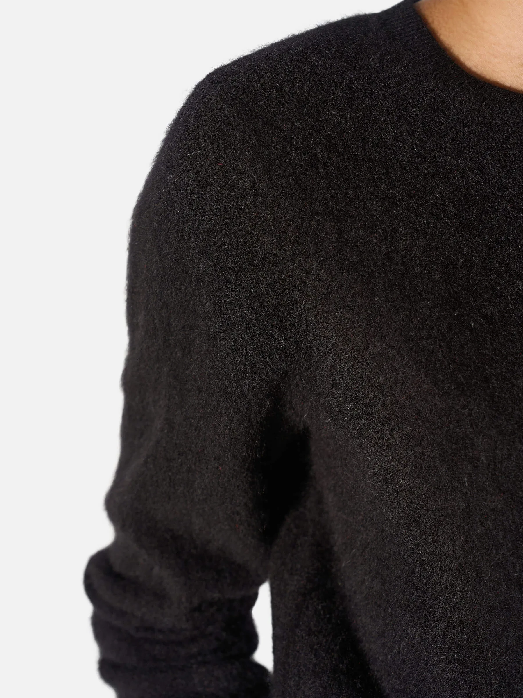 Dames Trui Ronde Hals Gebrushed Merino Wol Eon Zwart