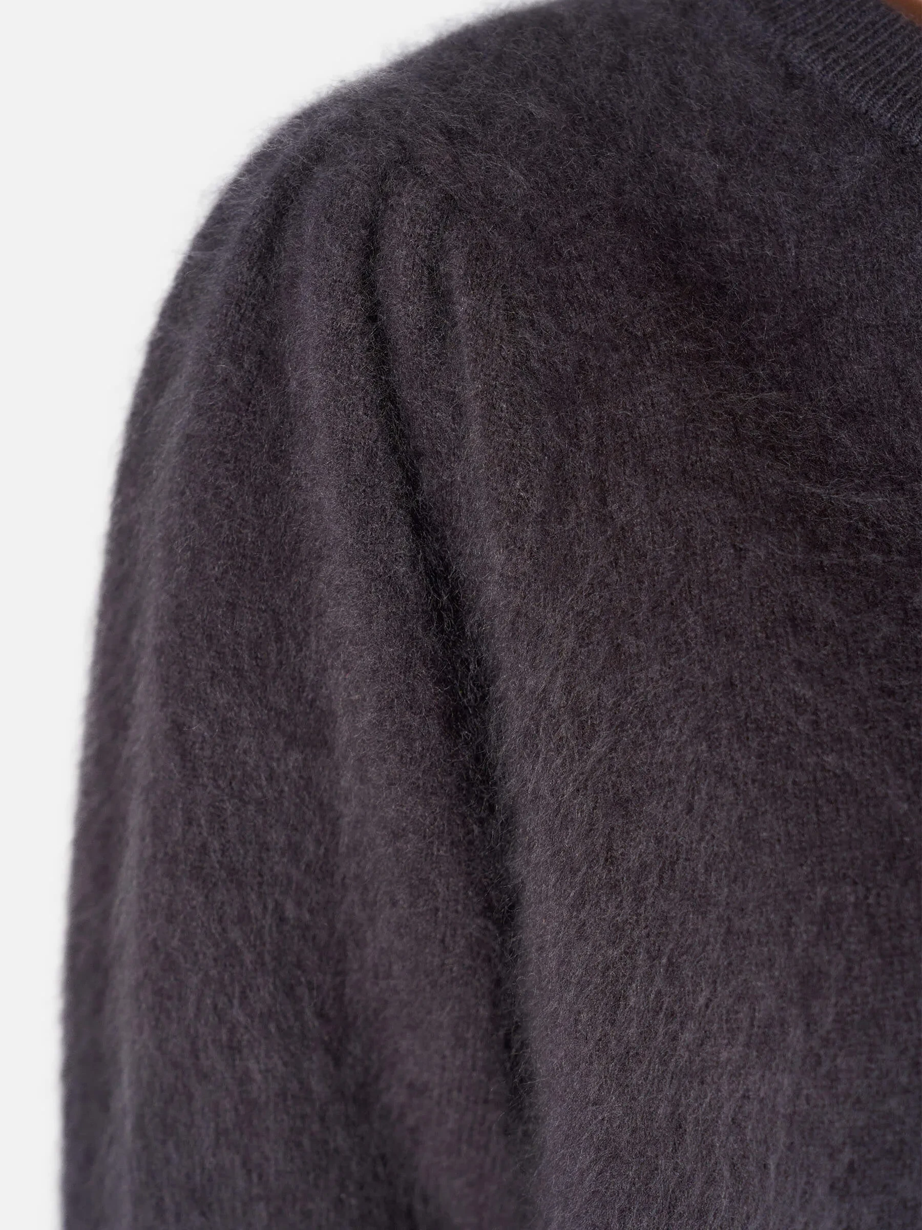 Dames Trui Ronde Hals Pofmouw Gebrushed Merino Wol Peyton Grijs