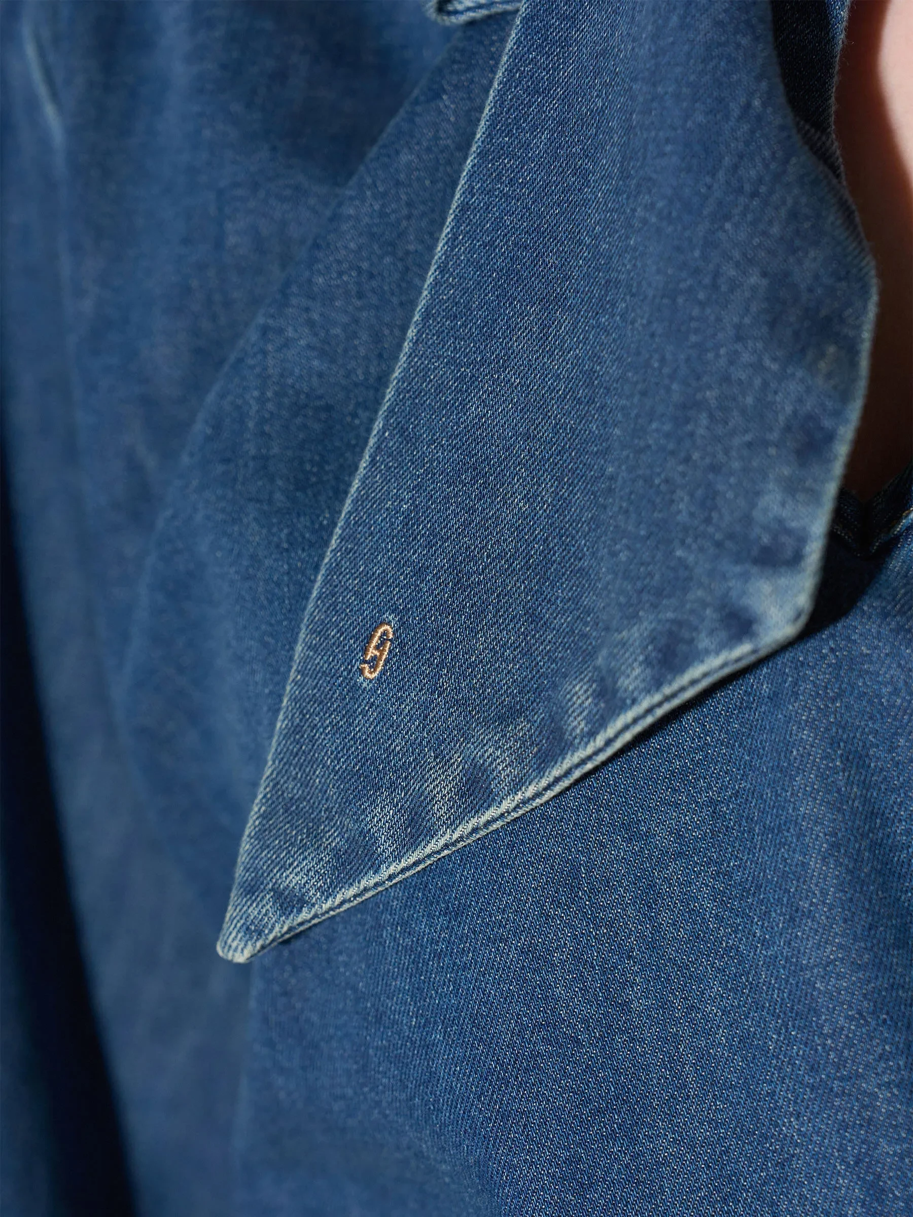 Denim Blouse Dames Katoen Kilian Blauw 469