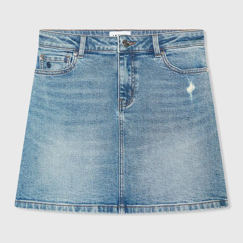 Denim Rok Kort Benson Blauw 379