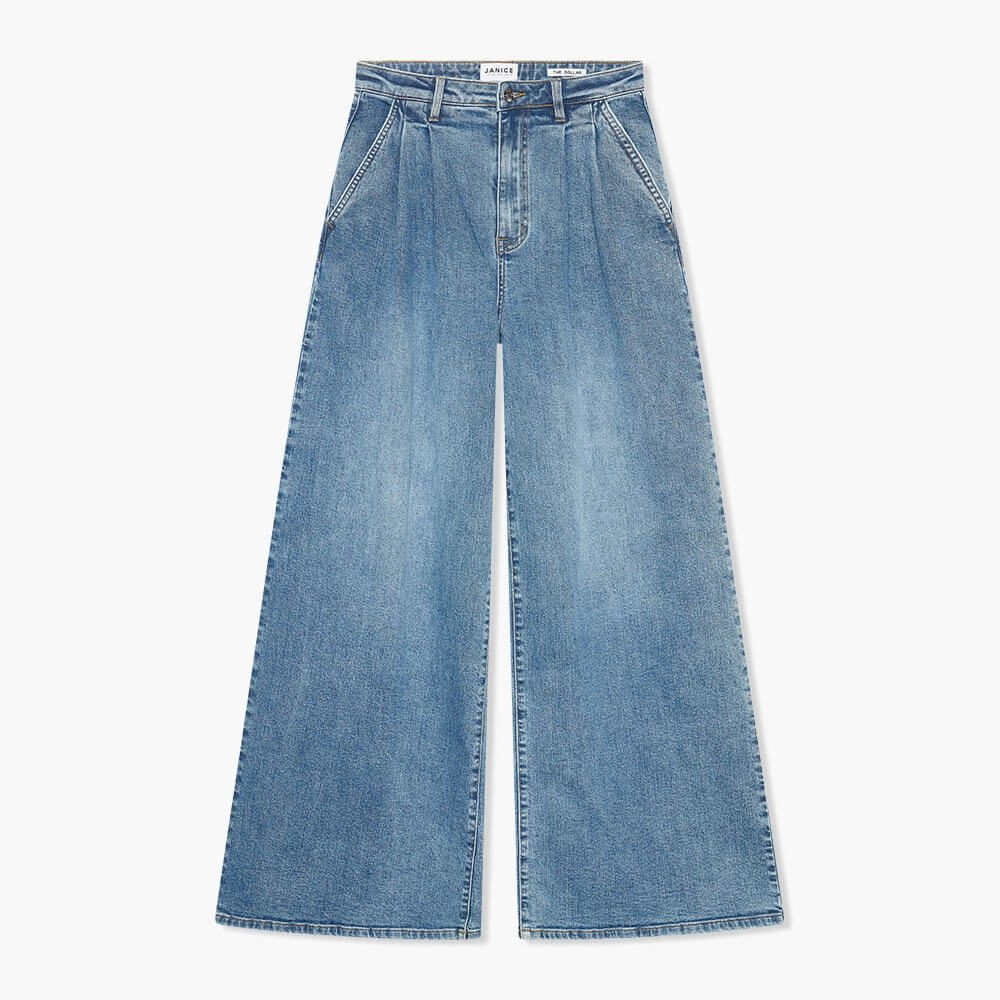Blauwe Jeans Wijde Pijpen Dames Dollar 277