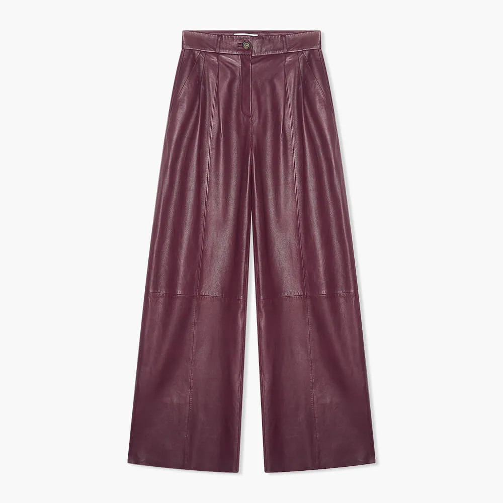 Dollar Burgundy Leer