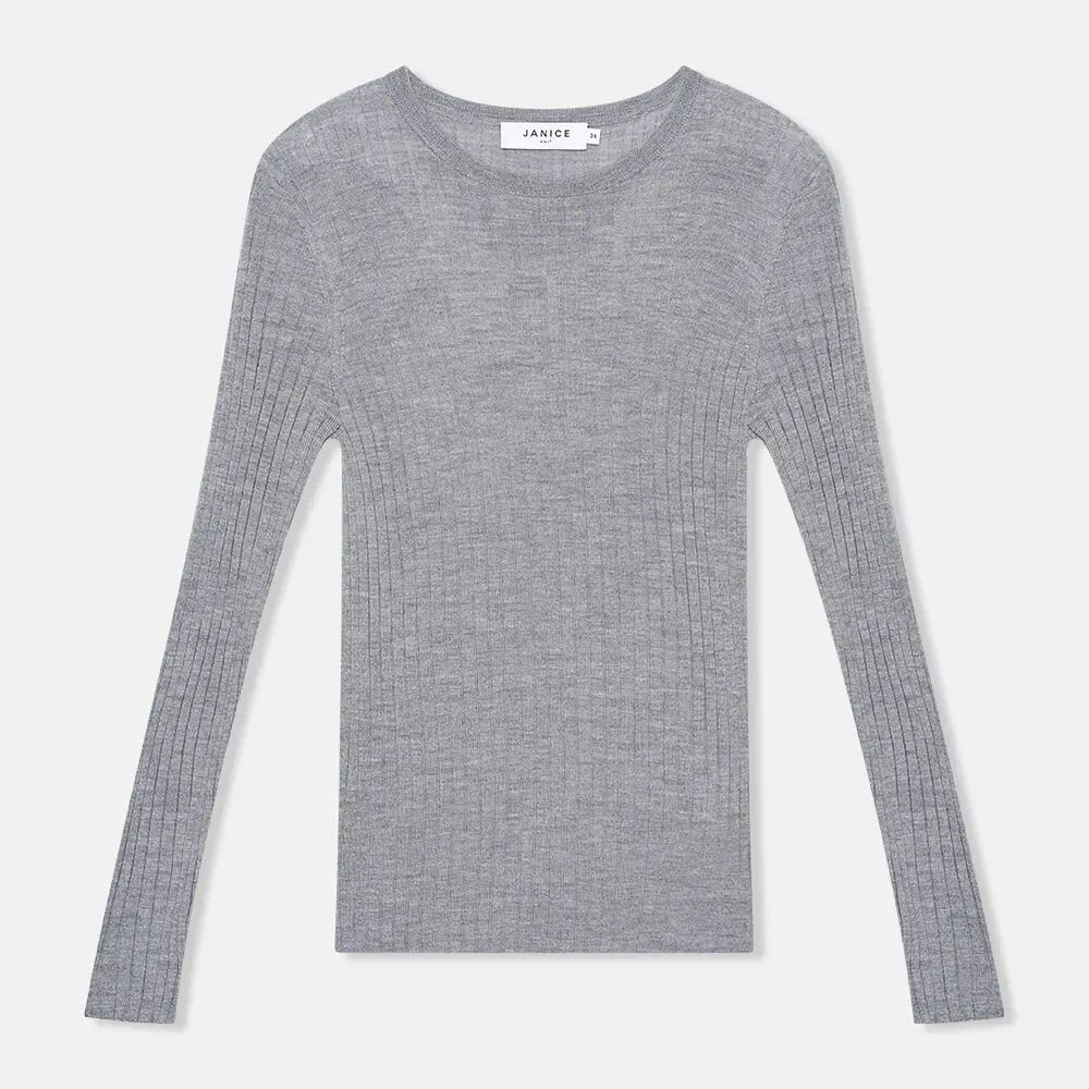 Merino Wol Truitje Longsleeves Lyle Grijs
