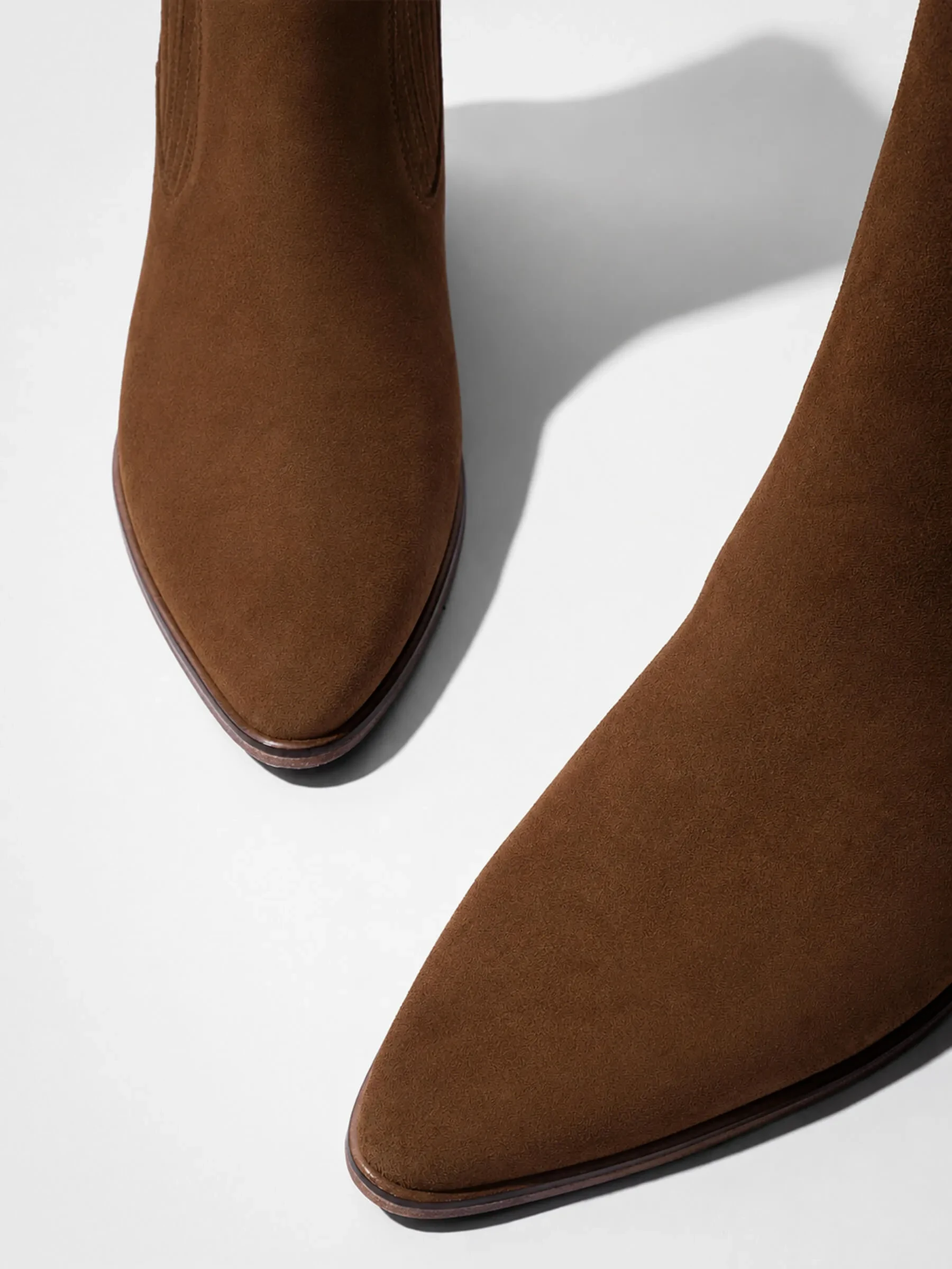 Enkellaars Western Dames Suede Colt Cognac